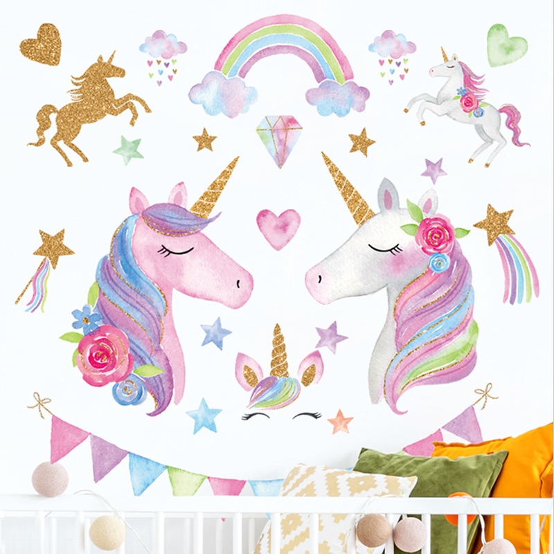 Vinilo decorativo - Unicornios Glitter