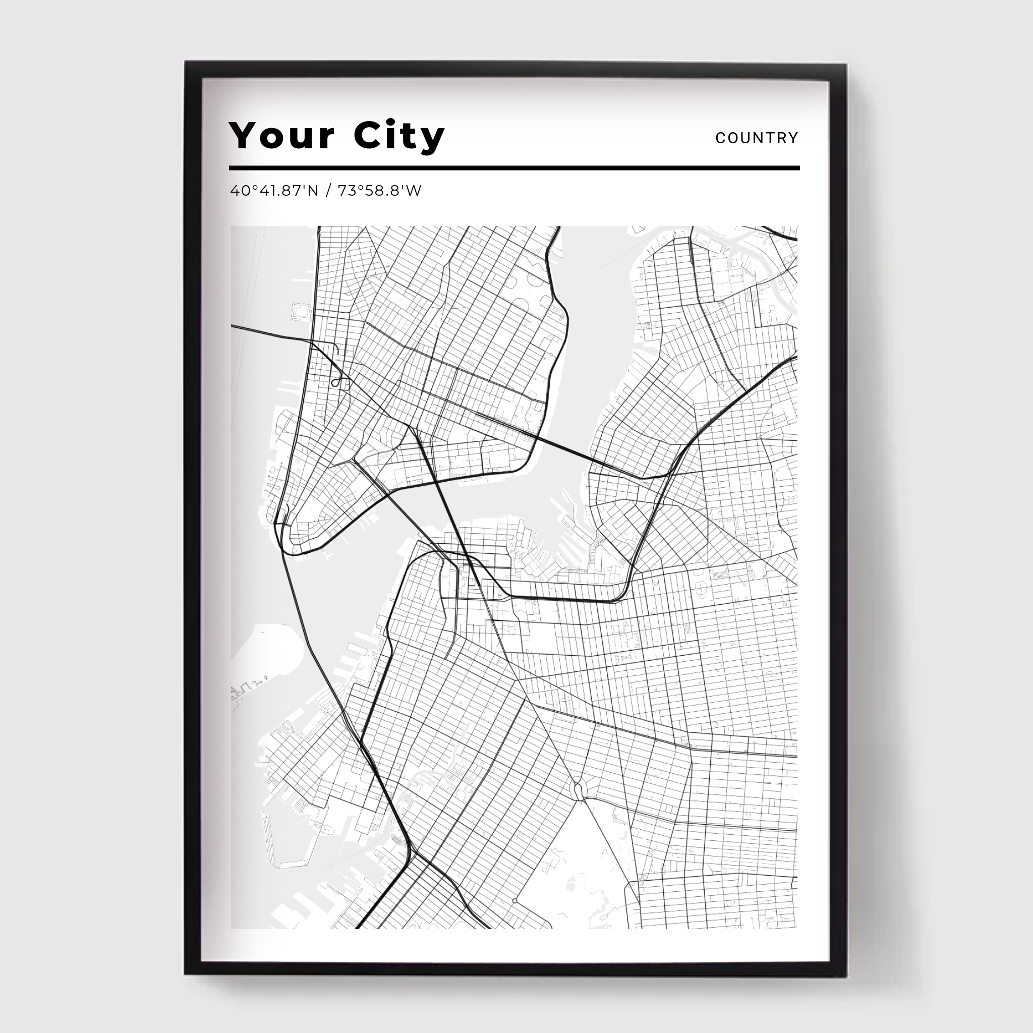 Póster de mapa - Mapa de Nueva York