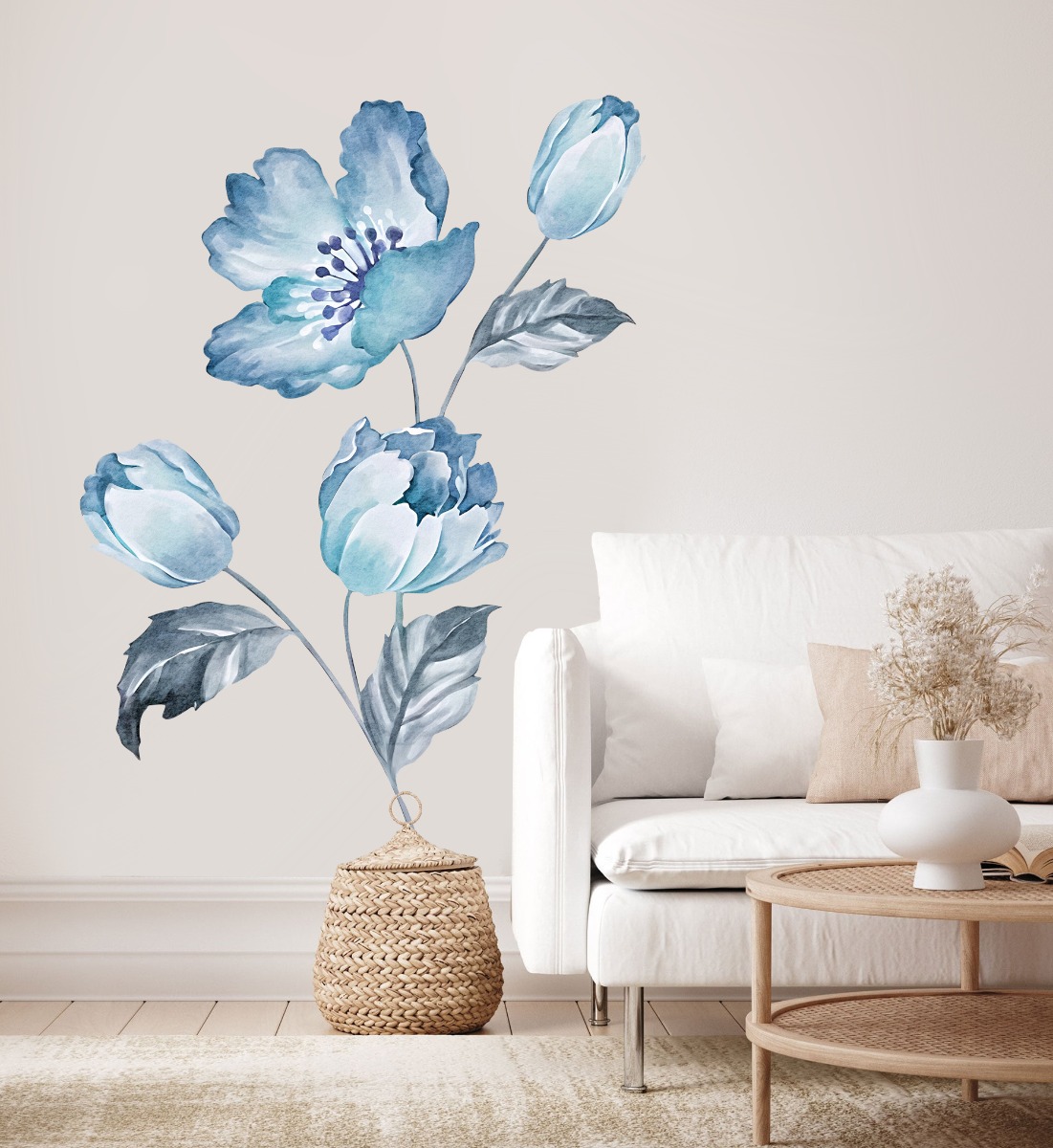 Vinilo decorativo - Flores azules