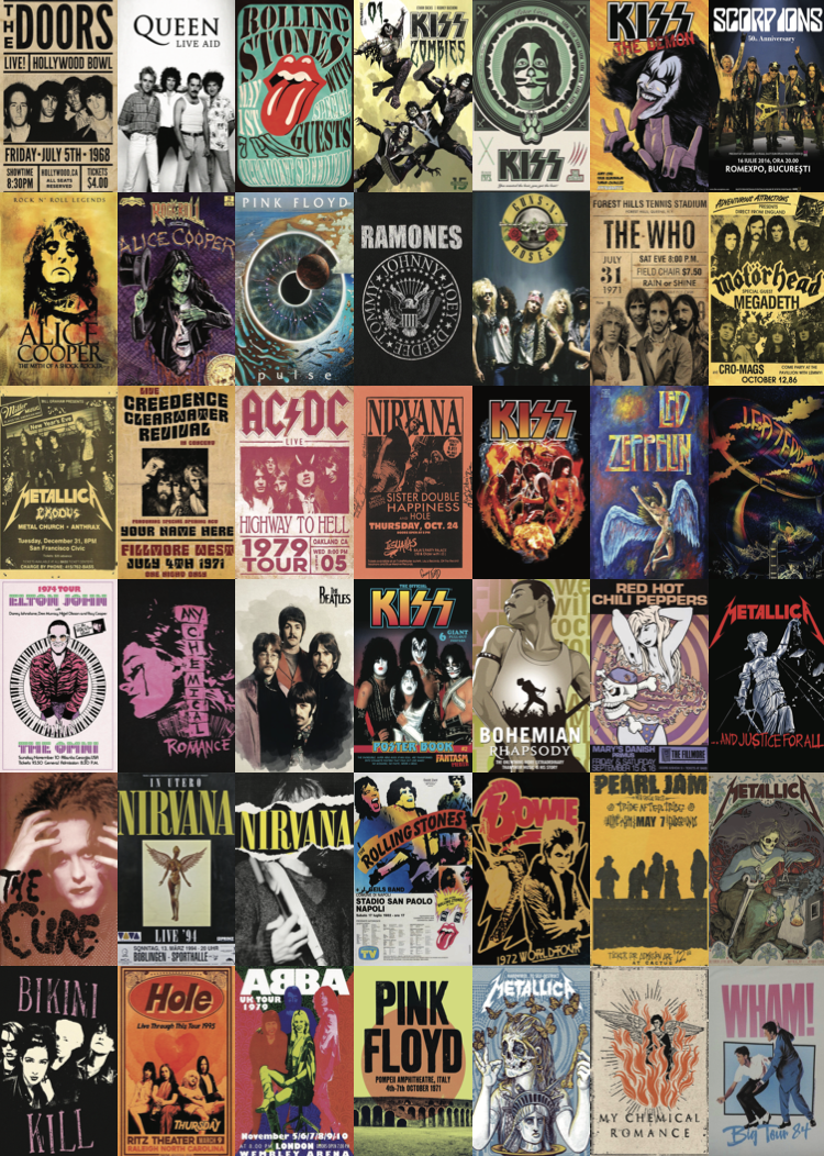 Afiche - Punk retro y rock clásico
