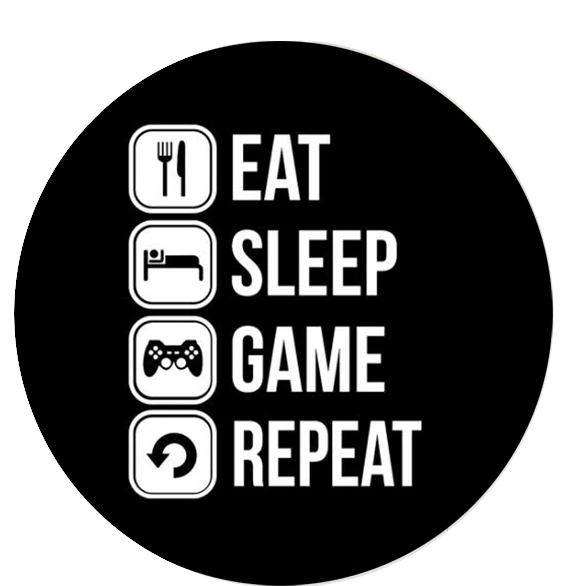 Vinilo decorativos - Eat  Sleep Game Repeat  / Redondo
