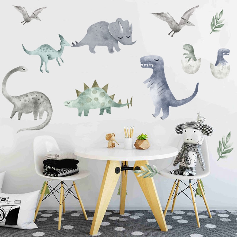 Vinilo decorativos - Dinosaurios pastel