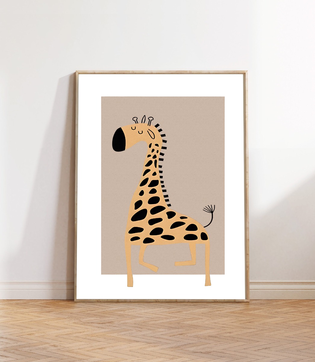Póster - Dormitorio infantil nórdico / Jirafa