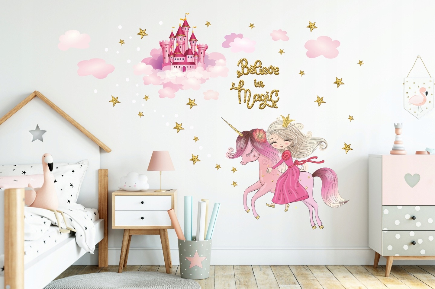 Vinilo decorativo - Princesa y Unicornio