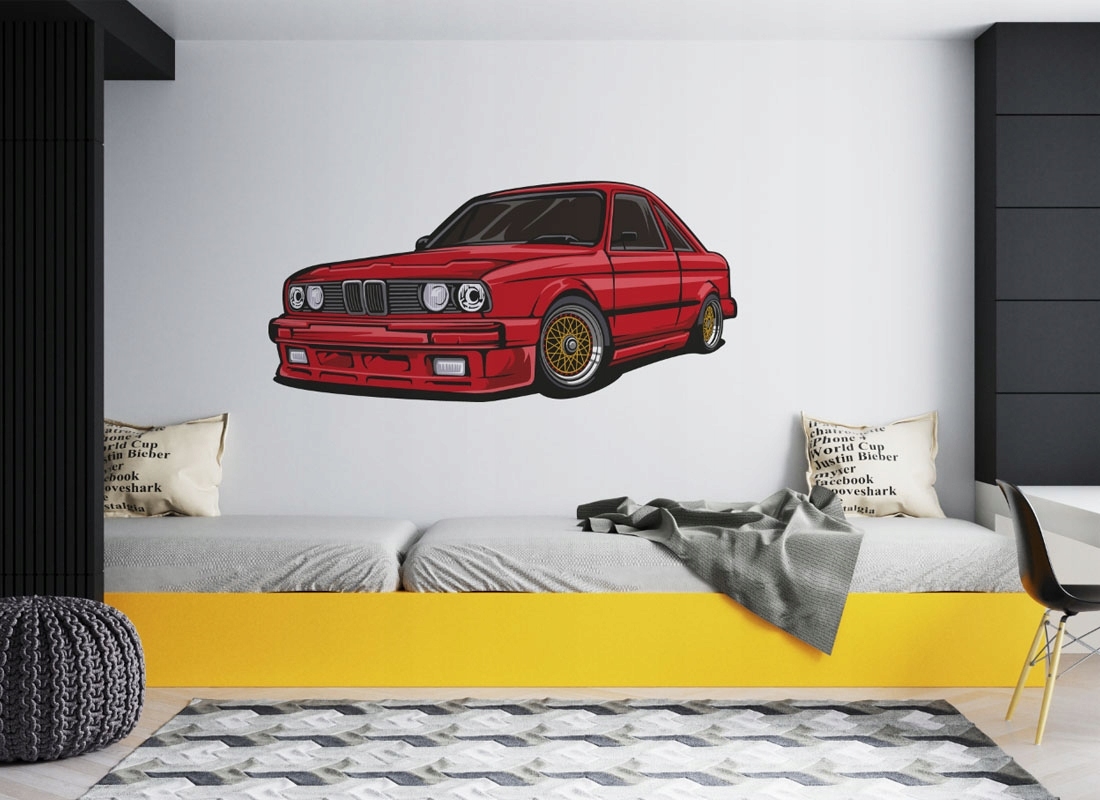 Vinilo decorativo - bmw coche retro