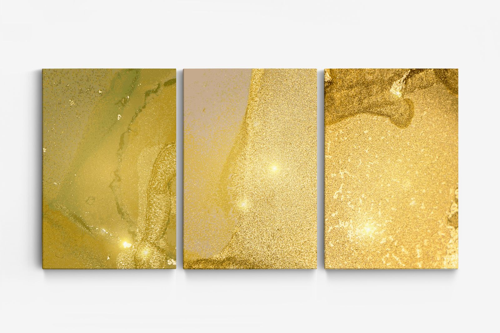Lienzo Abstracto Dorado - Set de 3