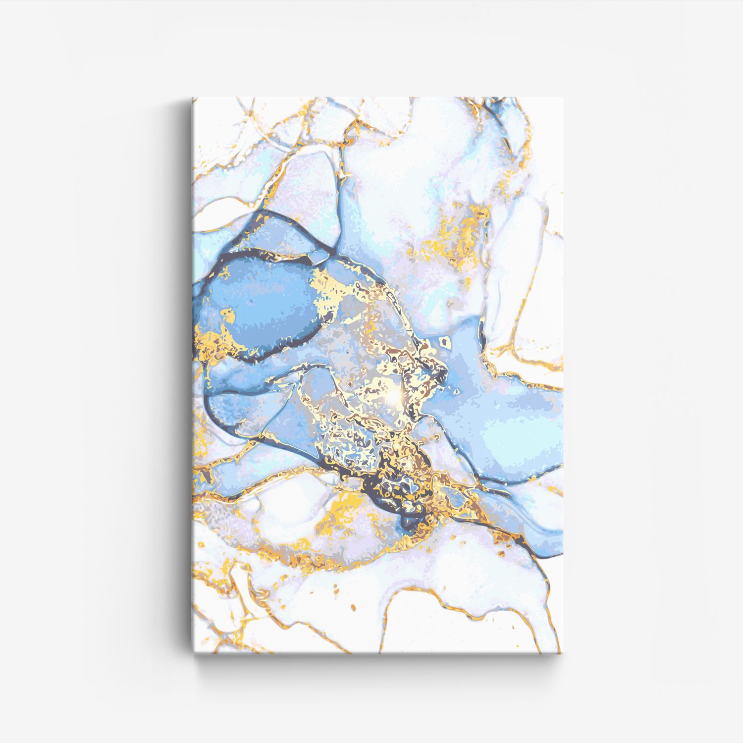 Lienzo Abstracto Azul y Dorado