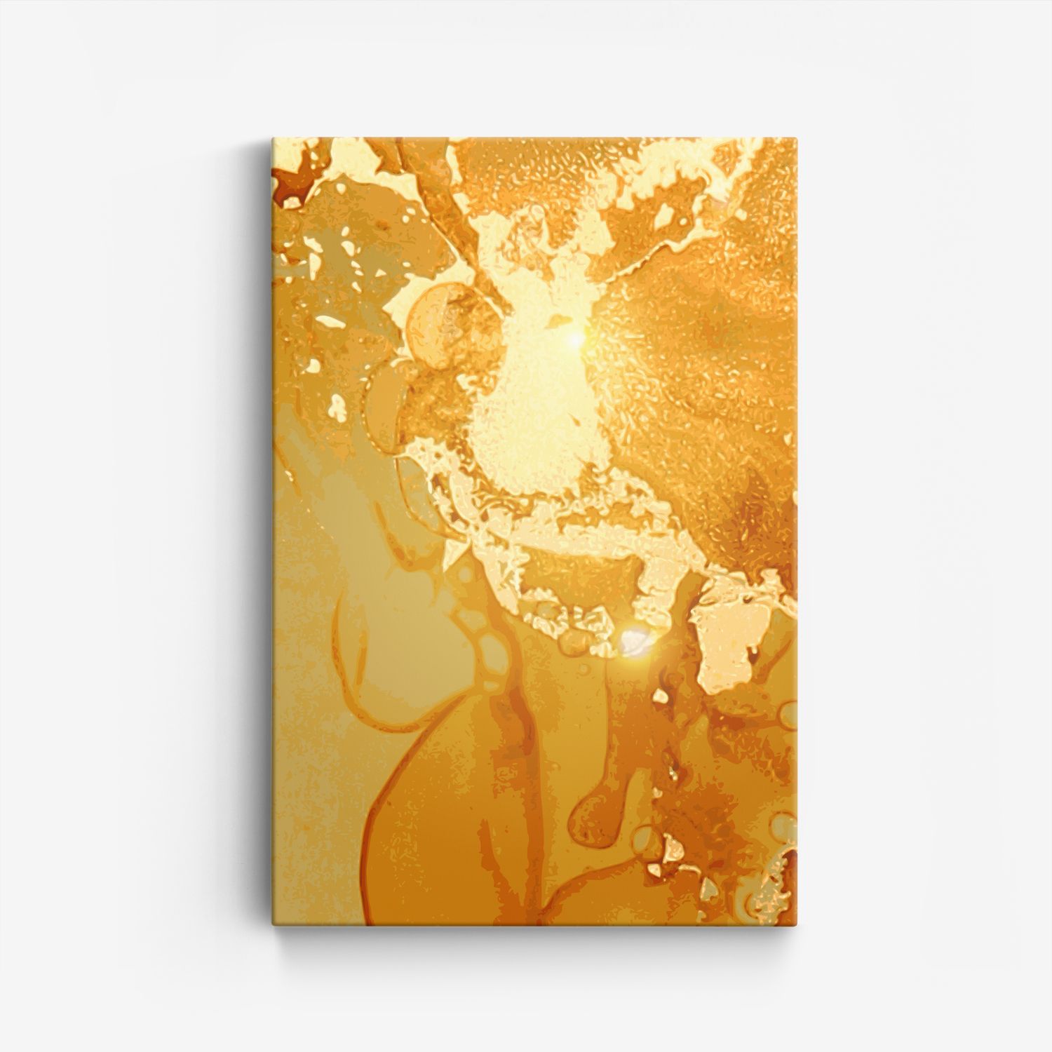 Arte Abstracto en Lienzo Dorado
