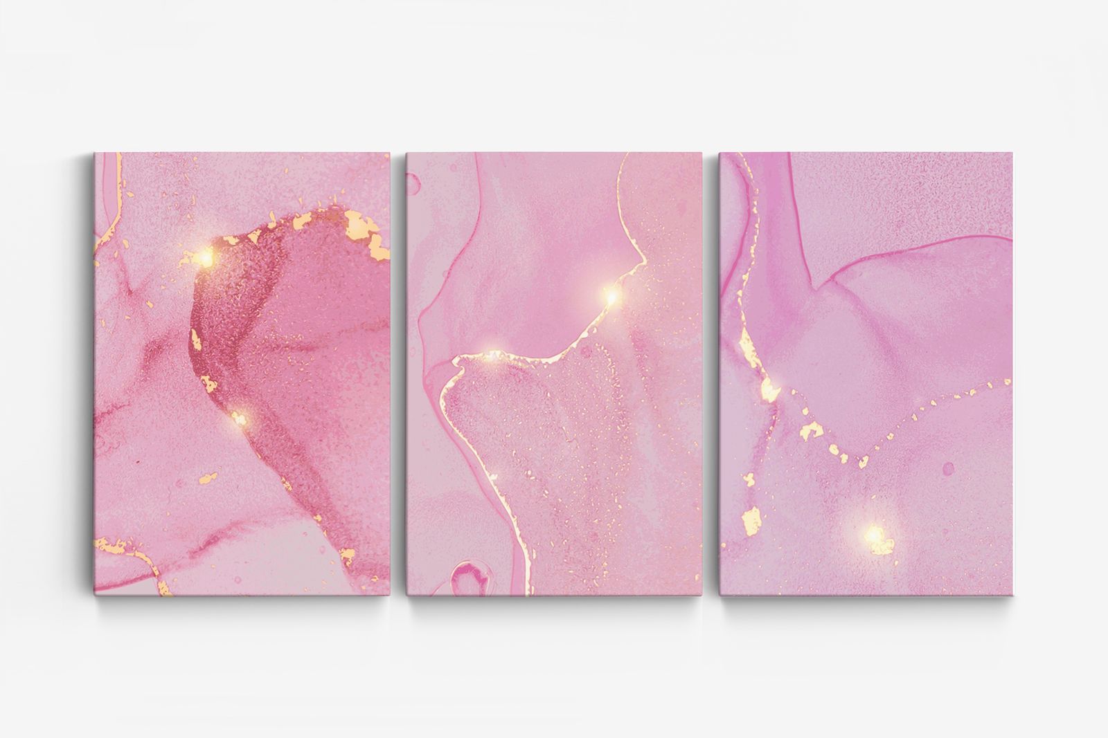 Arte en Lienzo Rosa Abstracto - Set de 3