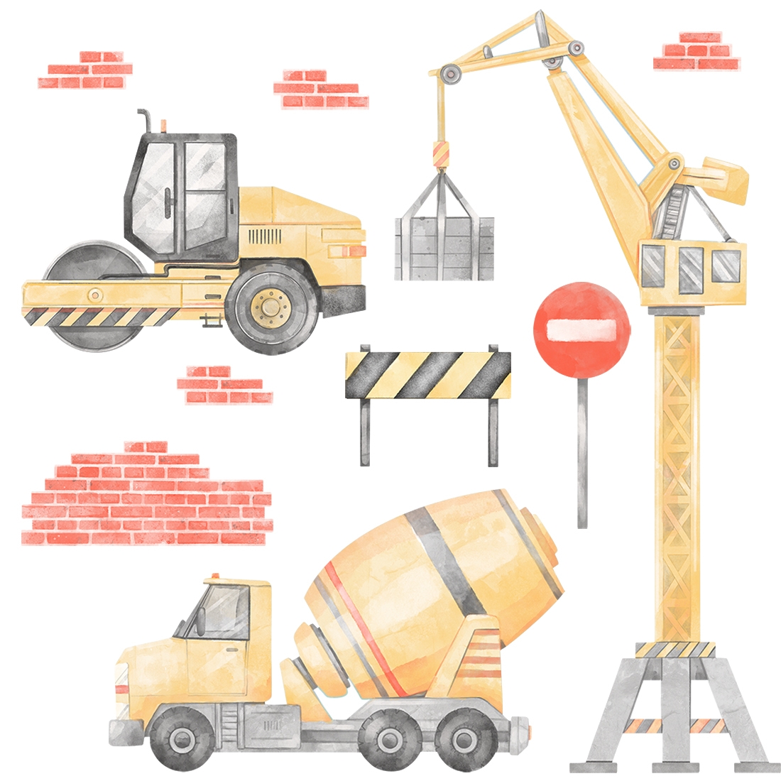 Vinilo decorativo - Vehículos de la Construcción / Amarillo