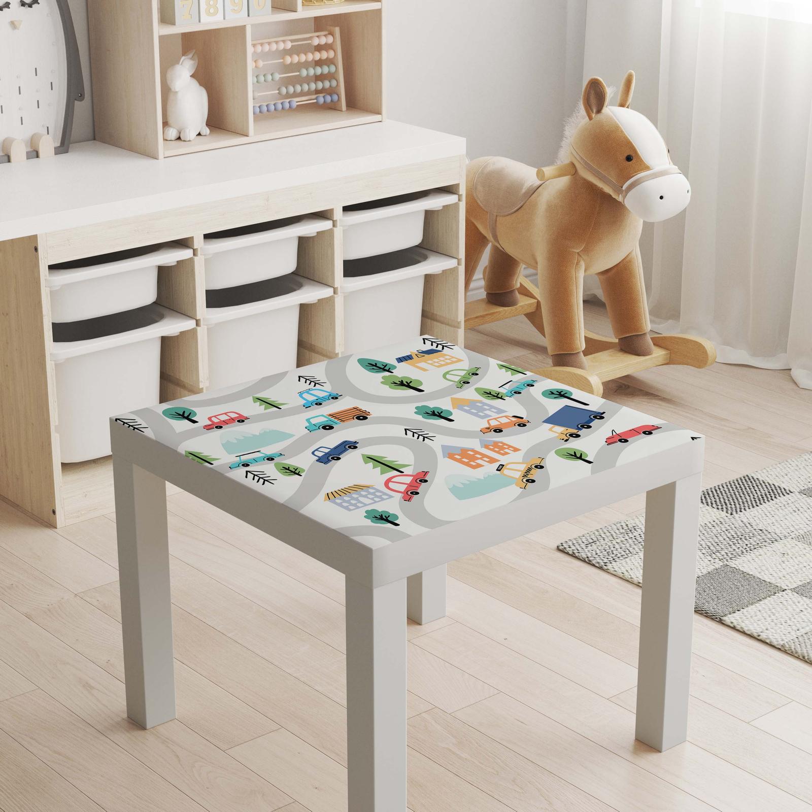 Adhesivo Autoadhesivo – Calcomanía Para Mesa Lack / Diseño De Coches Coloridos