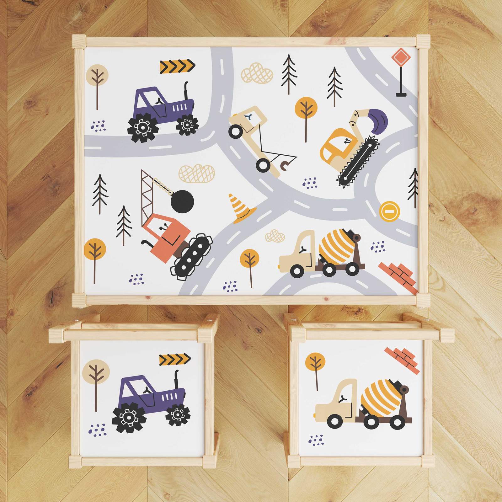 Adhesivo Autoadhesivo – Calcomanía Lätt Set Top / Habitación Infantil Construcción