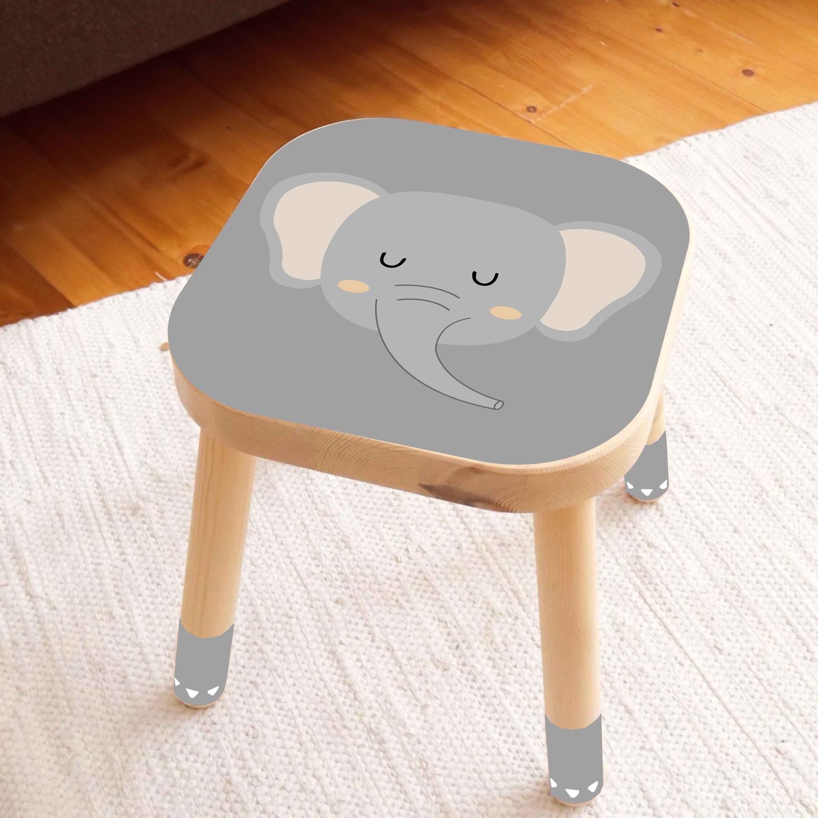 Pegatina Autoadhesiva – Calcomanía Taburete Flisat / Diseño Elefante