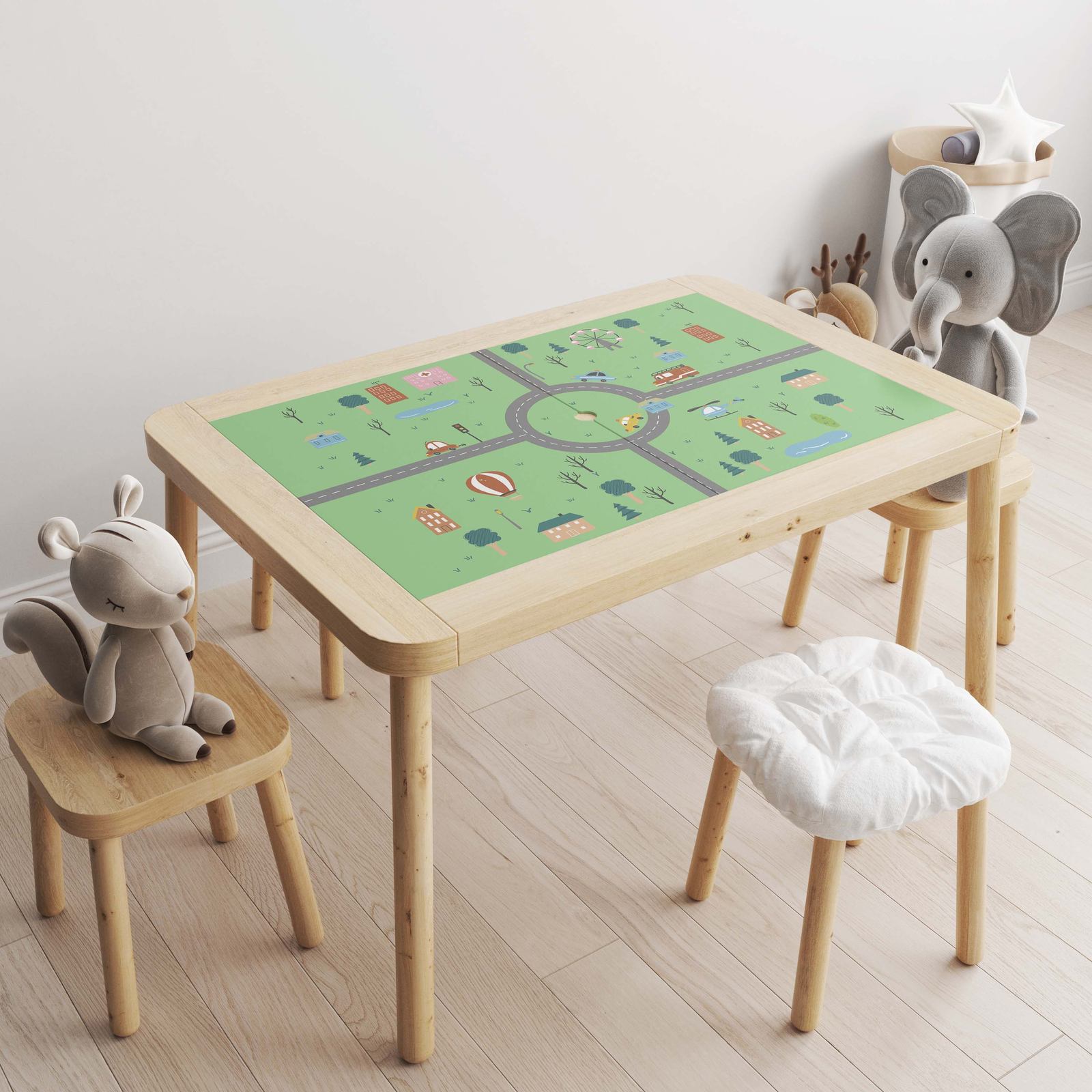 Pegatina Autoadhesiva – Flisat Table Decal / Mapa de Carreteras Juguetón