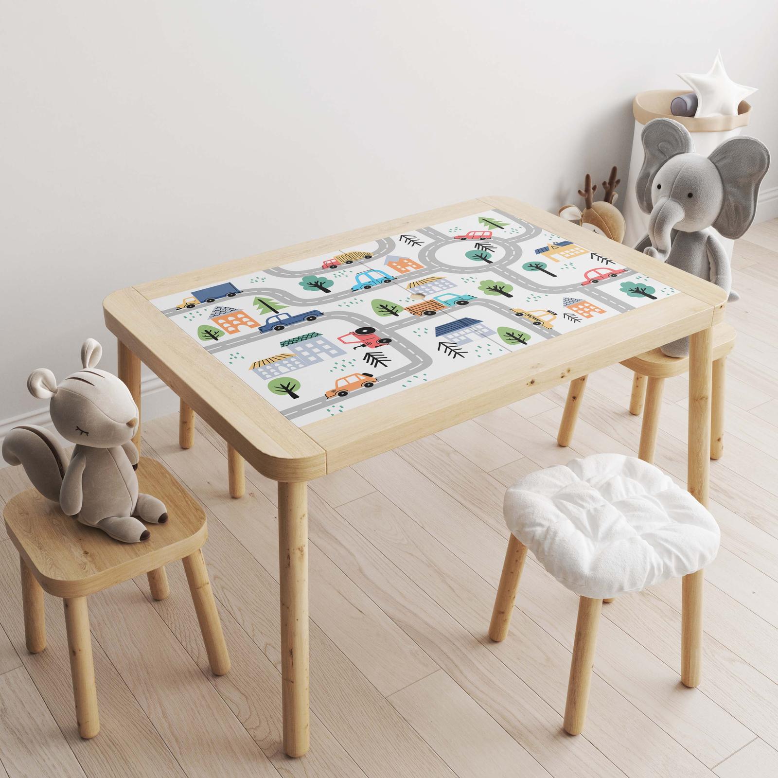 Pegatina Autoadhesiva – Calcomanía para Mesa Flisat / Diseño de Mapa Vial