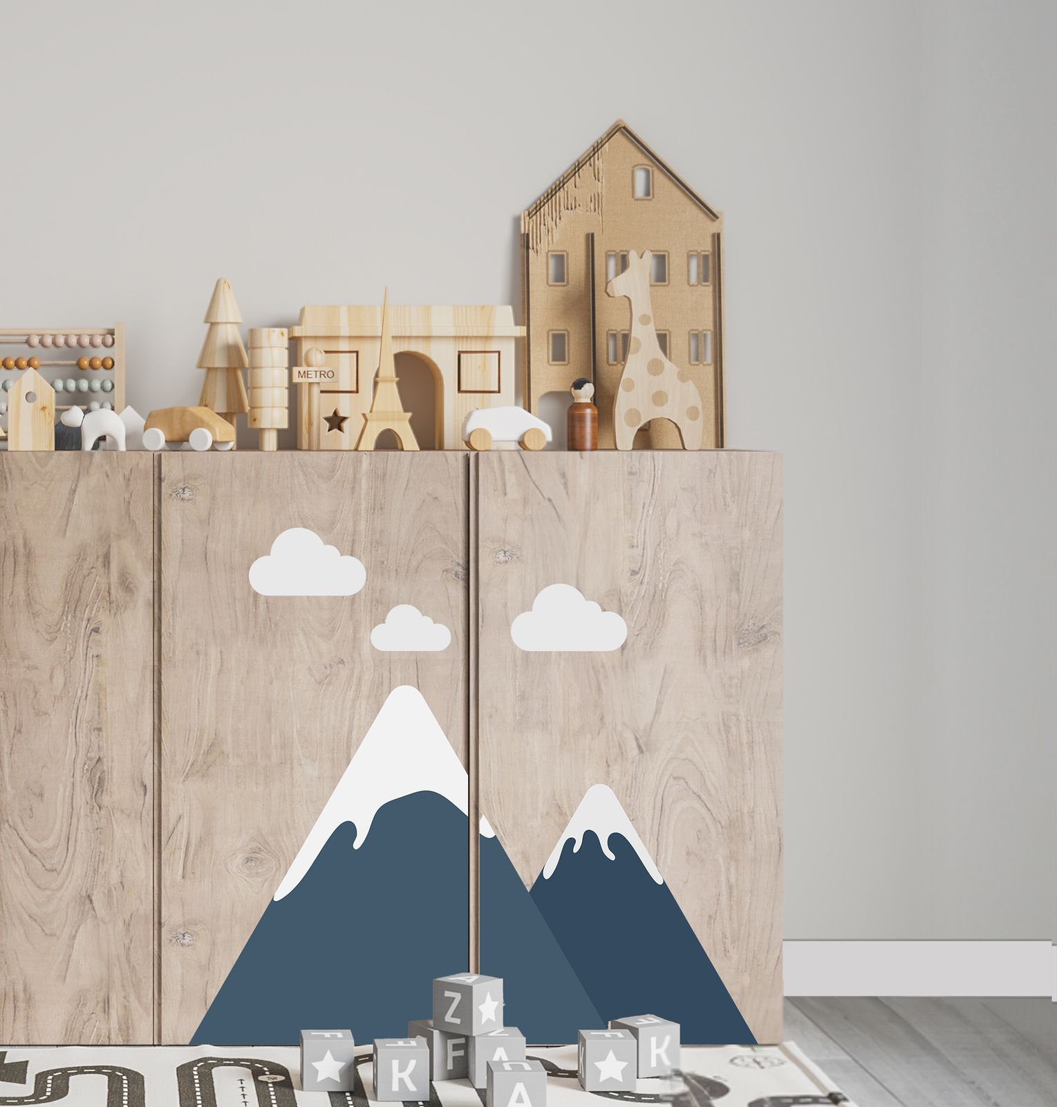 Pegatina autoadhesiva – Calcomanía para mueble Ivar / Diseño de montaña