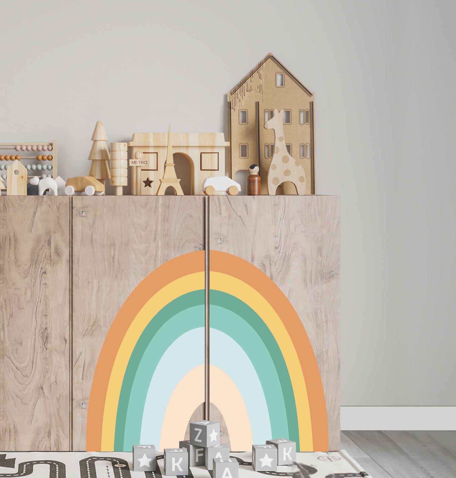 Pegatina Autoadhesiva – Ivar Mueble Calcomanía / Diseño de Arcoíris