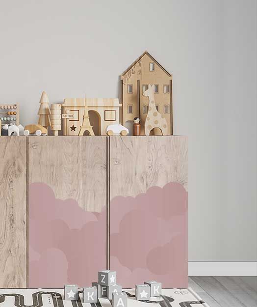 Pegatina Autoadhesiva – Ivar Armario Calcomanía / Diseño Nube Rosa
