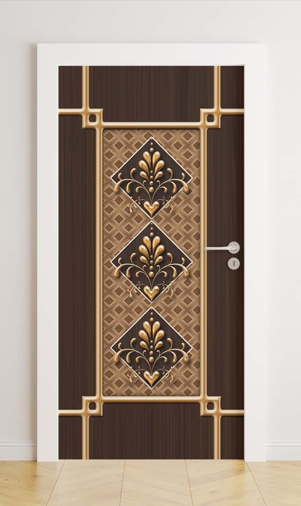 Pegatinas para puertas - Patrón dorado elegante / Peel and Stick