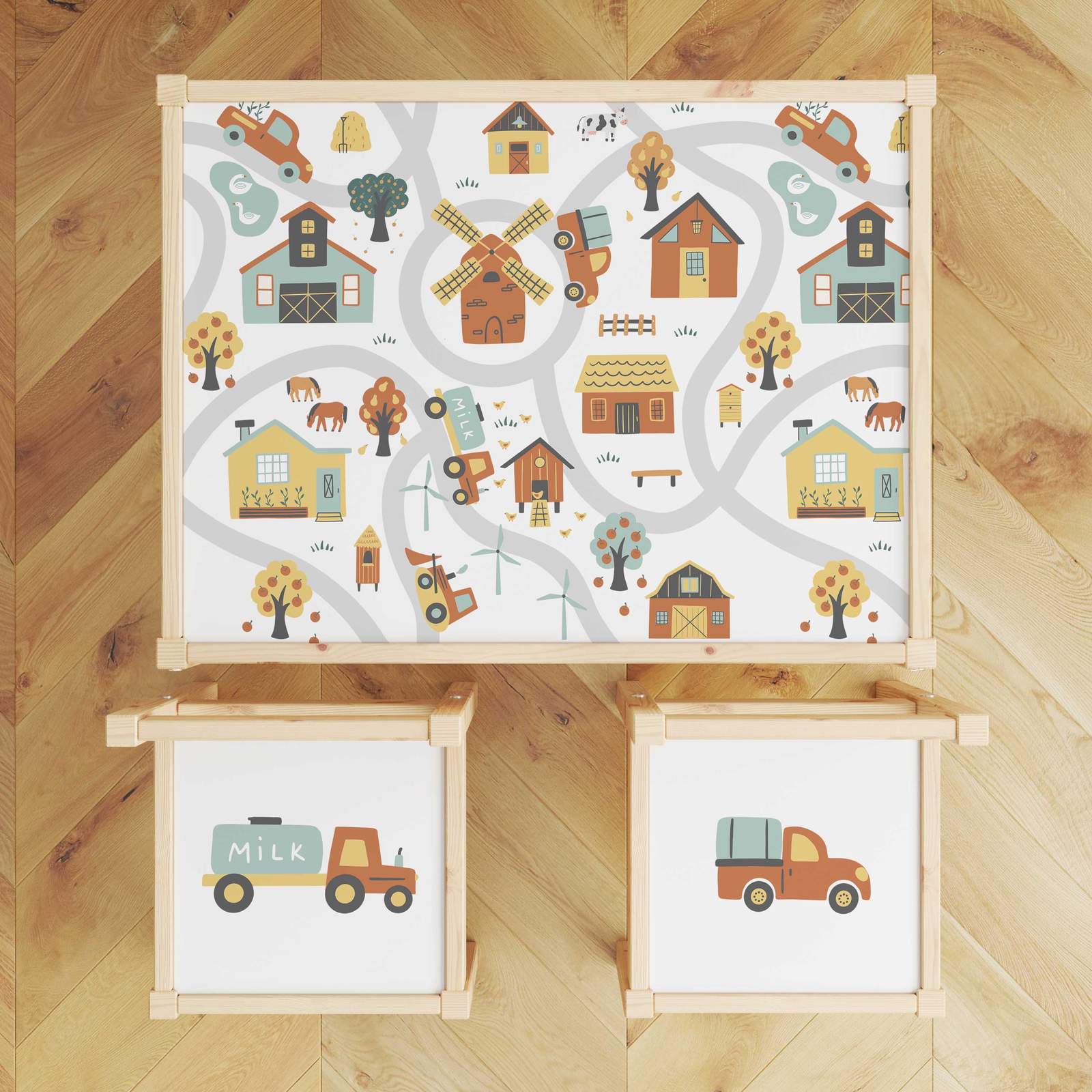 Pegatina Autoadhesiva – Calcomanía Lätt Set Top / Tema Granja