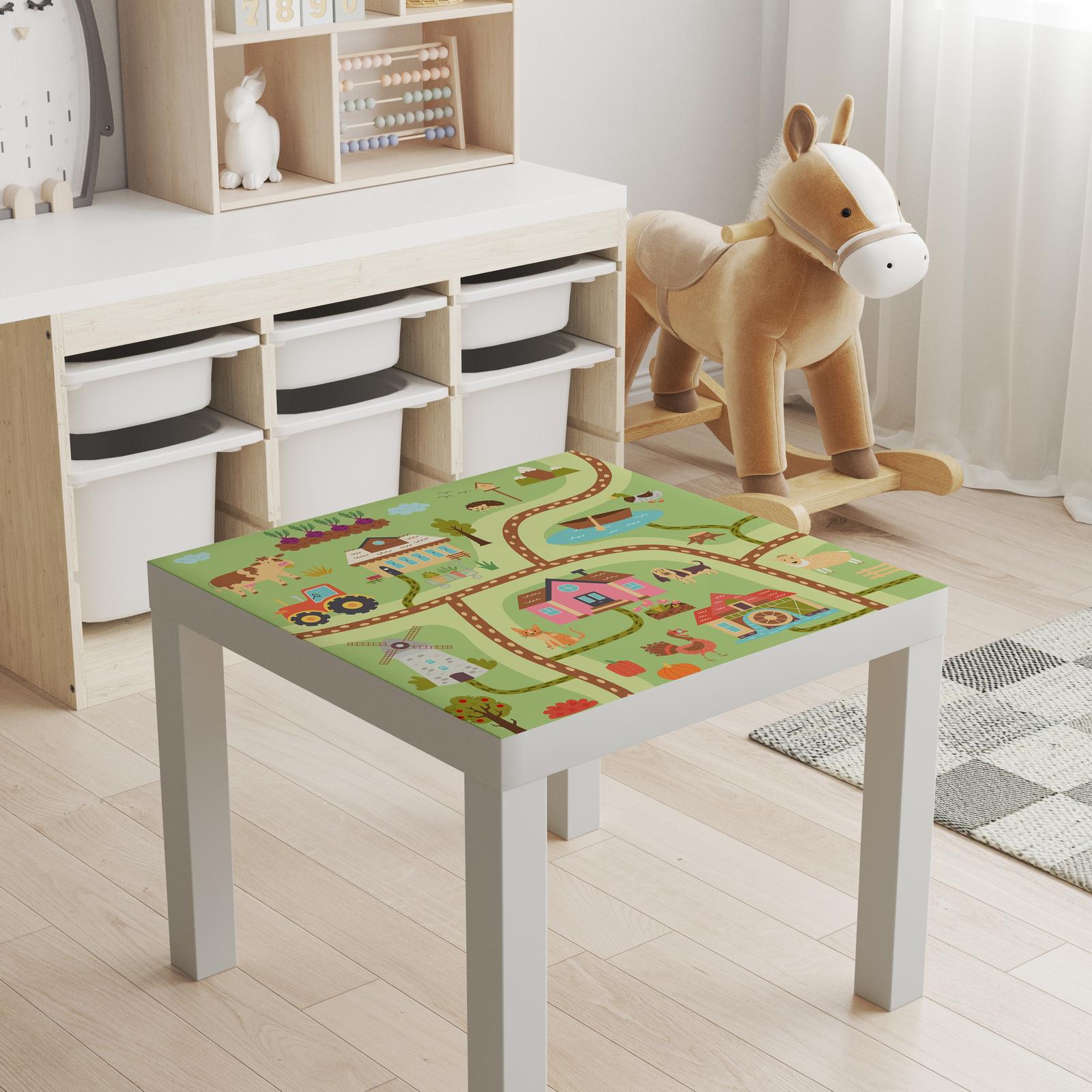 Pegatina Autoadhesiva – Calcomanía de Tapa de Mesa Lack / Diseño de Alfombra de Juego de Granja