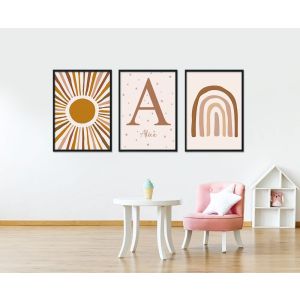  Póster - Arte Abstracto / Texto Personalizado / Juego de 3