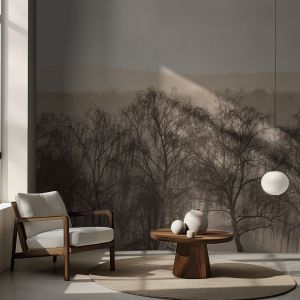 Papel Pintado - Árboles del bosque brumoso