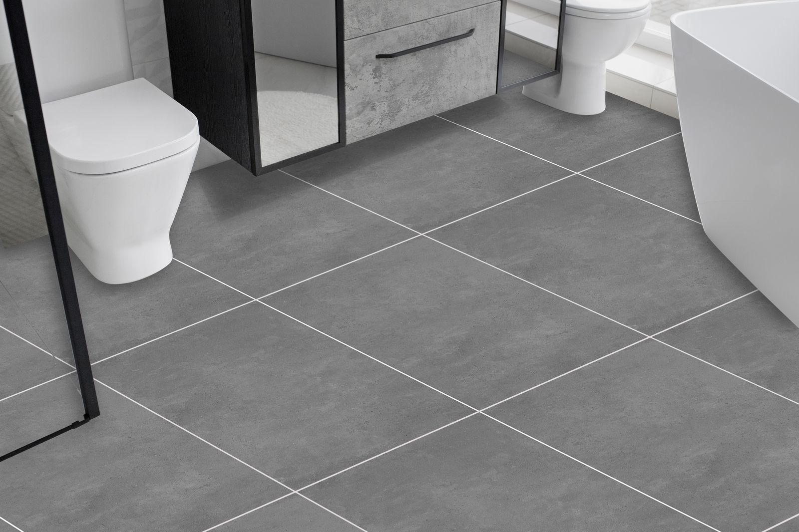 Azulejos de Suelo de Aspecto Concreto Gris - 24 uds