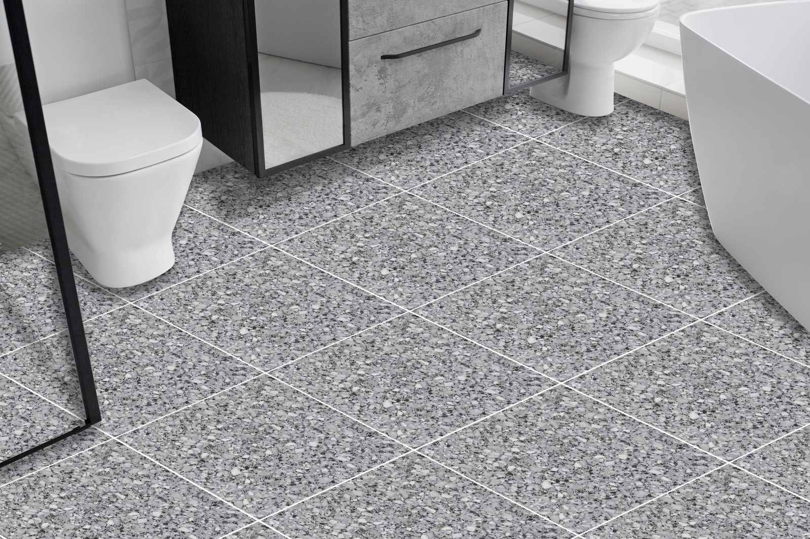 Azulejos de Suelo Grises Moteados - 24 uds