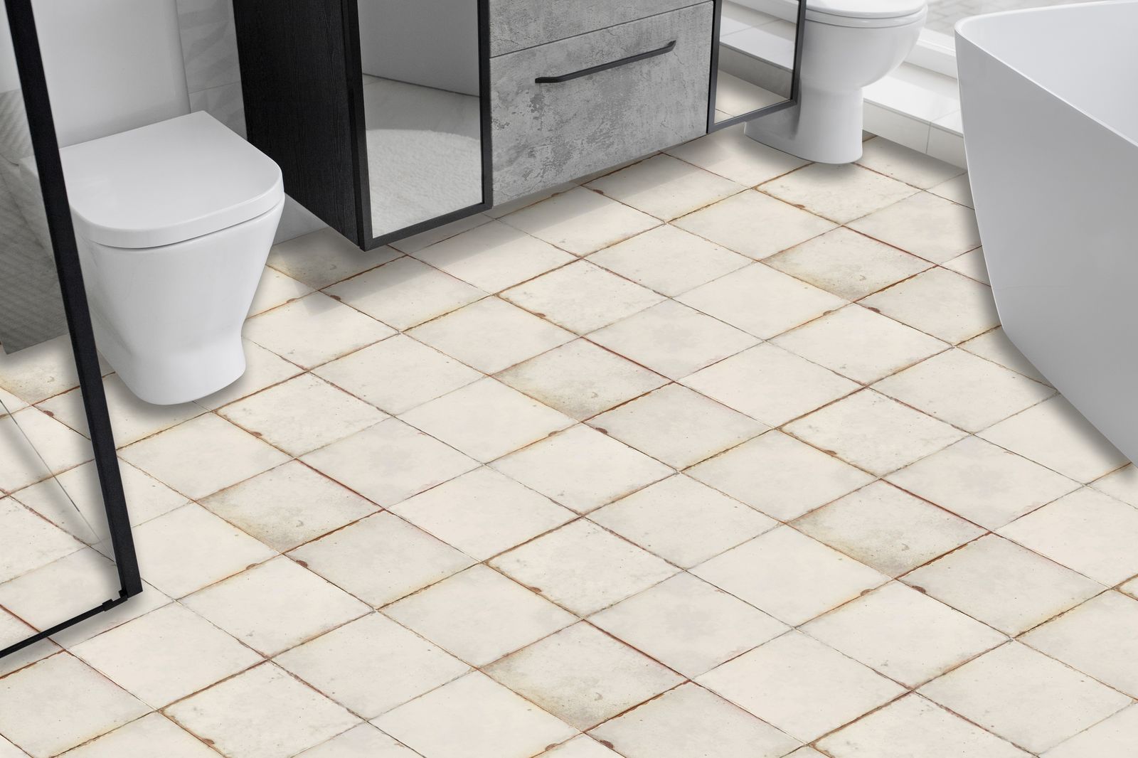 Azulejos de suelo de piedra vintage - 24 uds