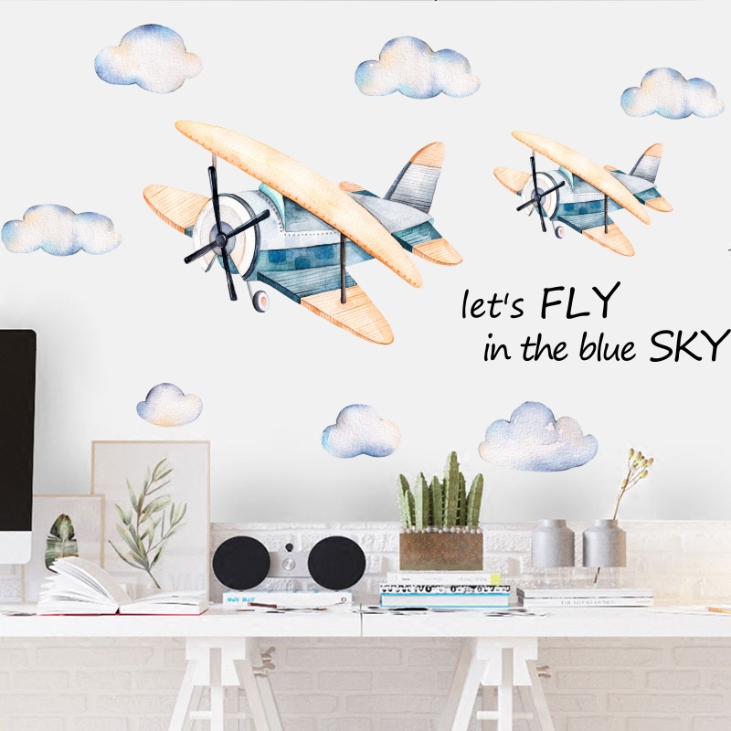 Vinilo decorativo - Aviones y nubes