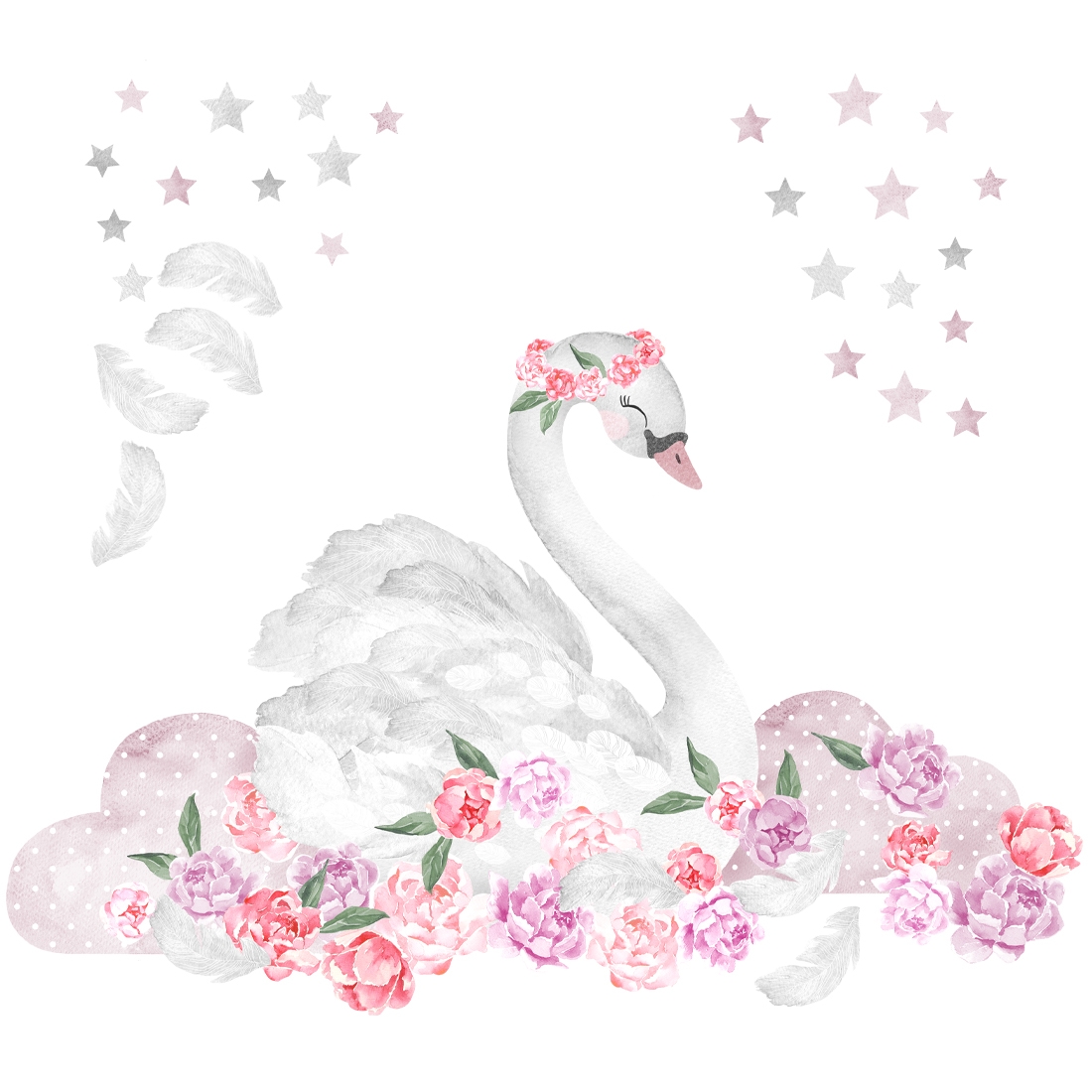 Vinilo decorativo - Cisne / Rosa