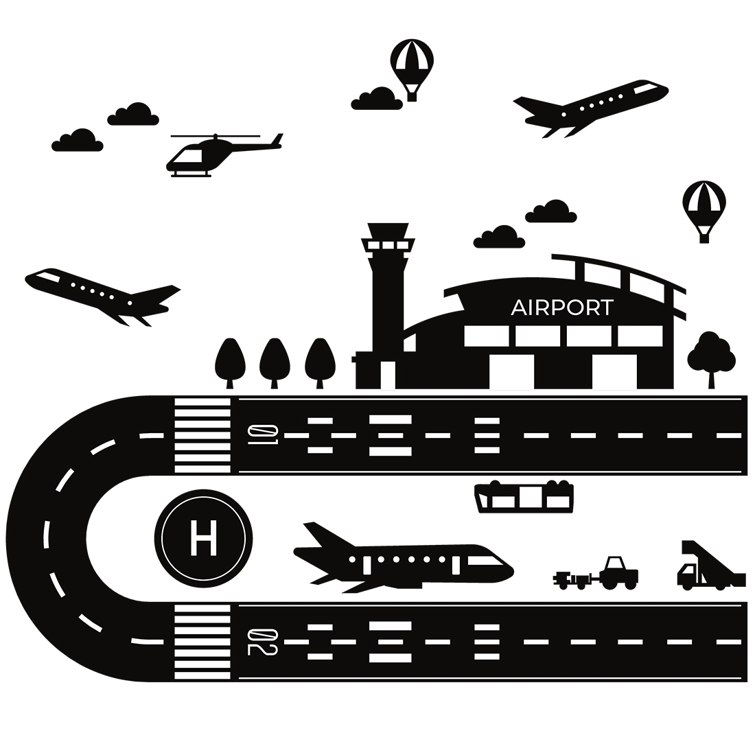 Adhesivo de suelo - Aeropuerto