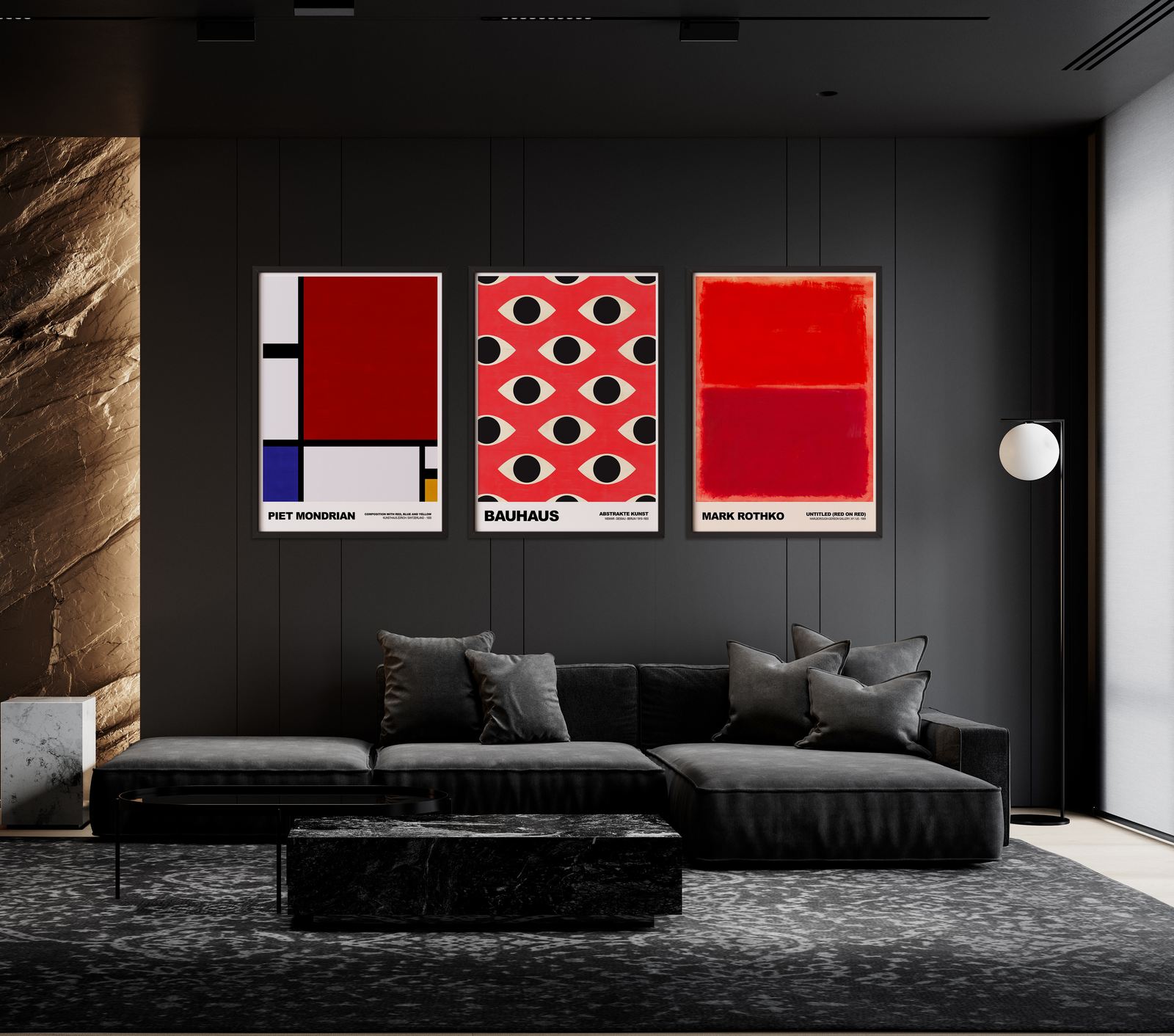 Póster - Rothko, Bauhaus, Mondrian / Set de 3