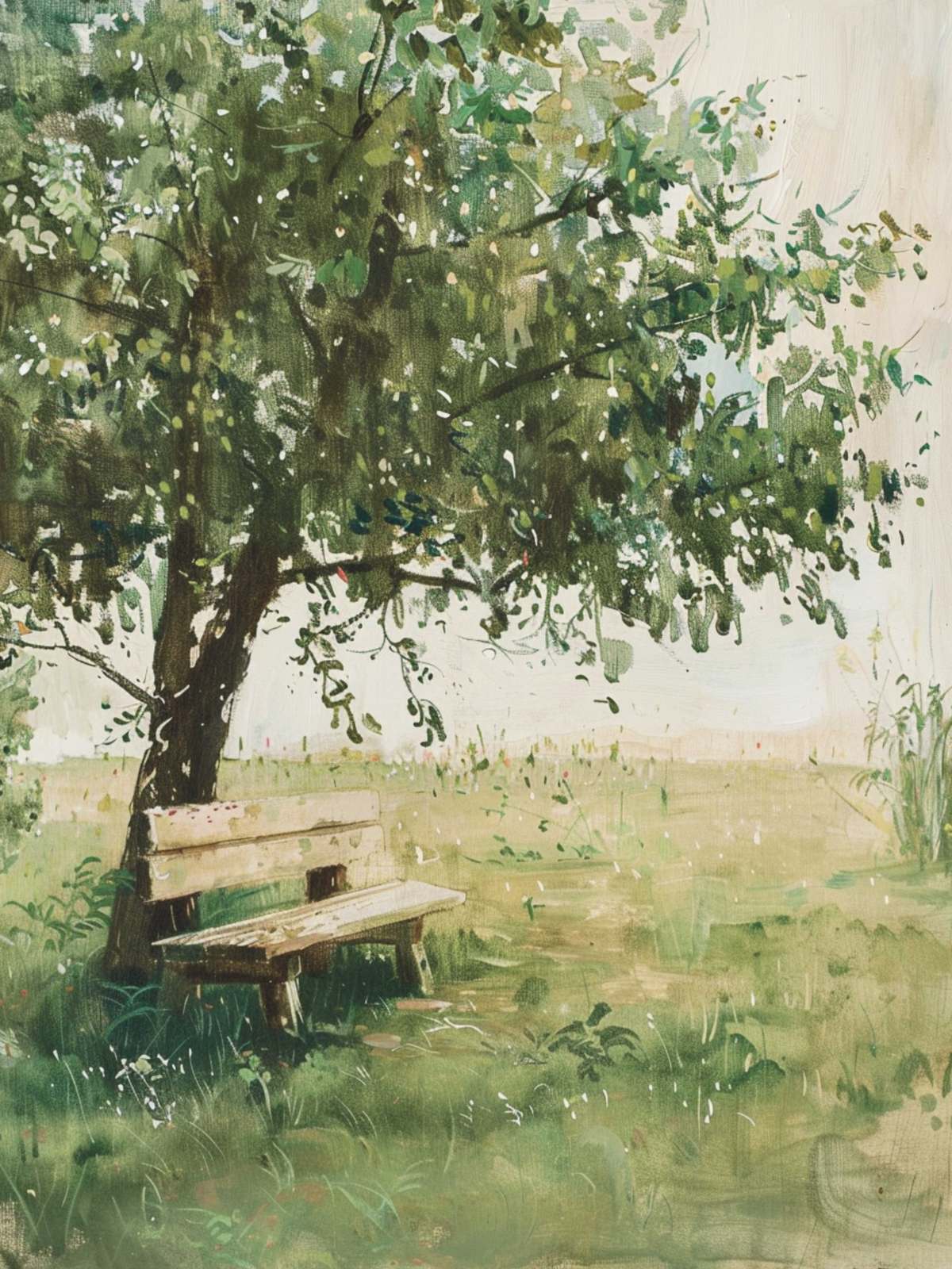 Póster - Árbol y Banco Tranquilo