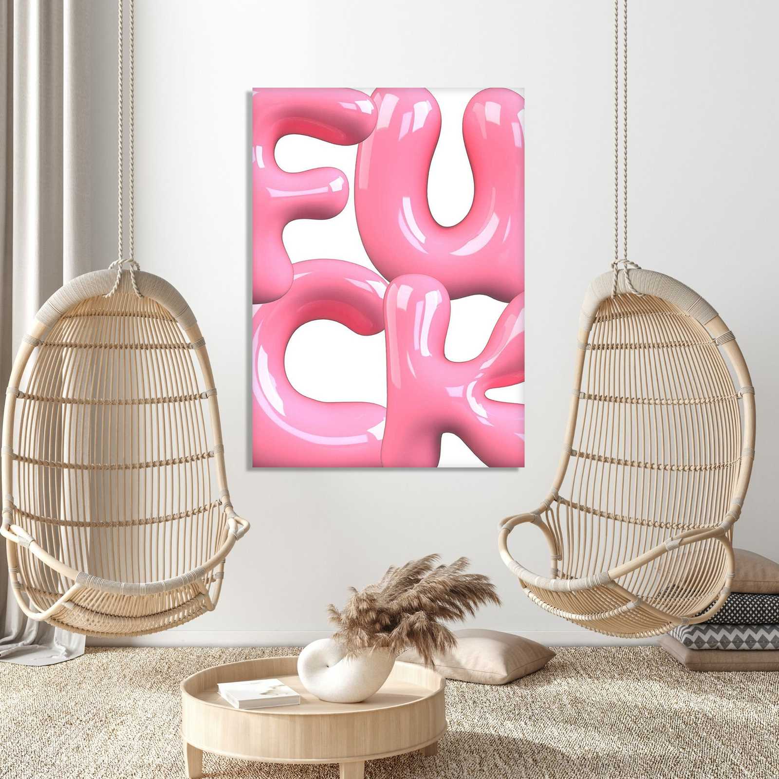 Póster de Arte de Texto Rosa Intenso