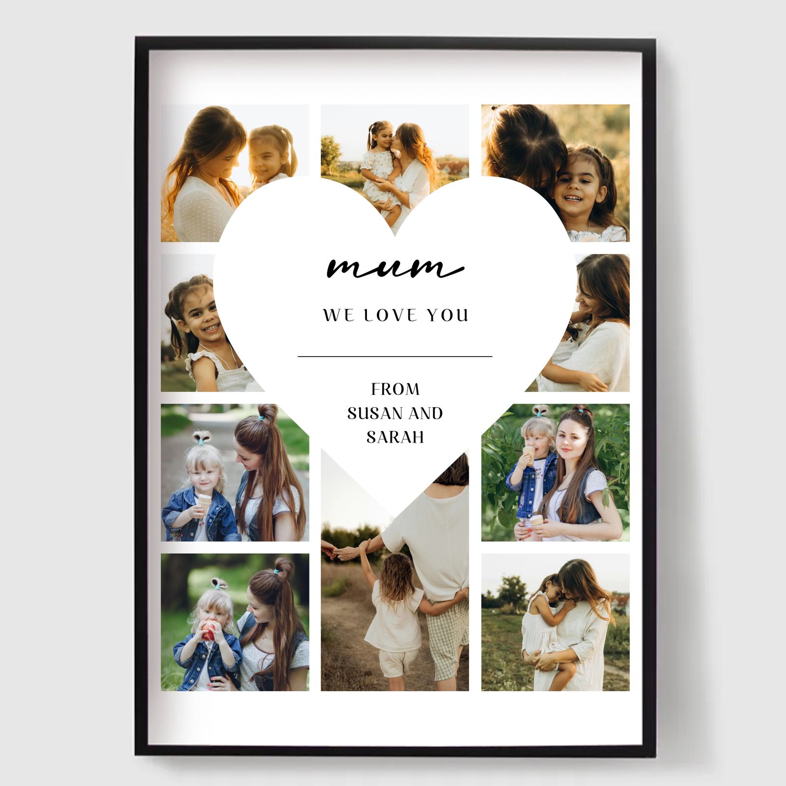 Póster Personalizado - Collage de Fotos en Forma de Corazón