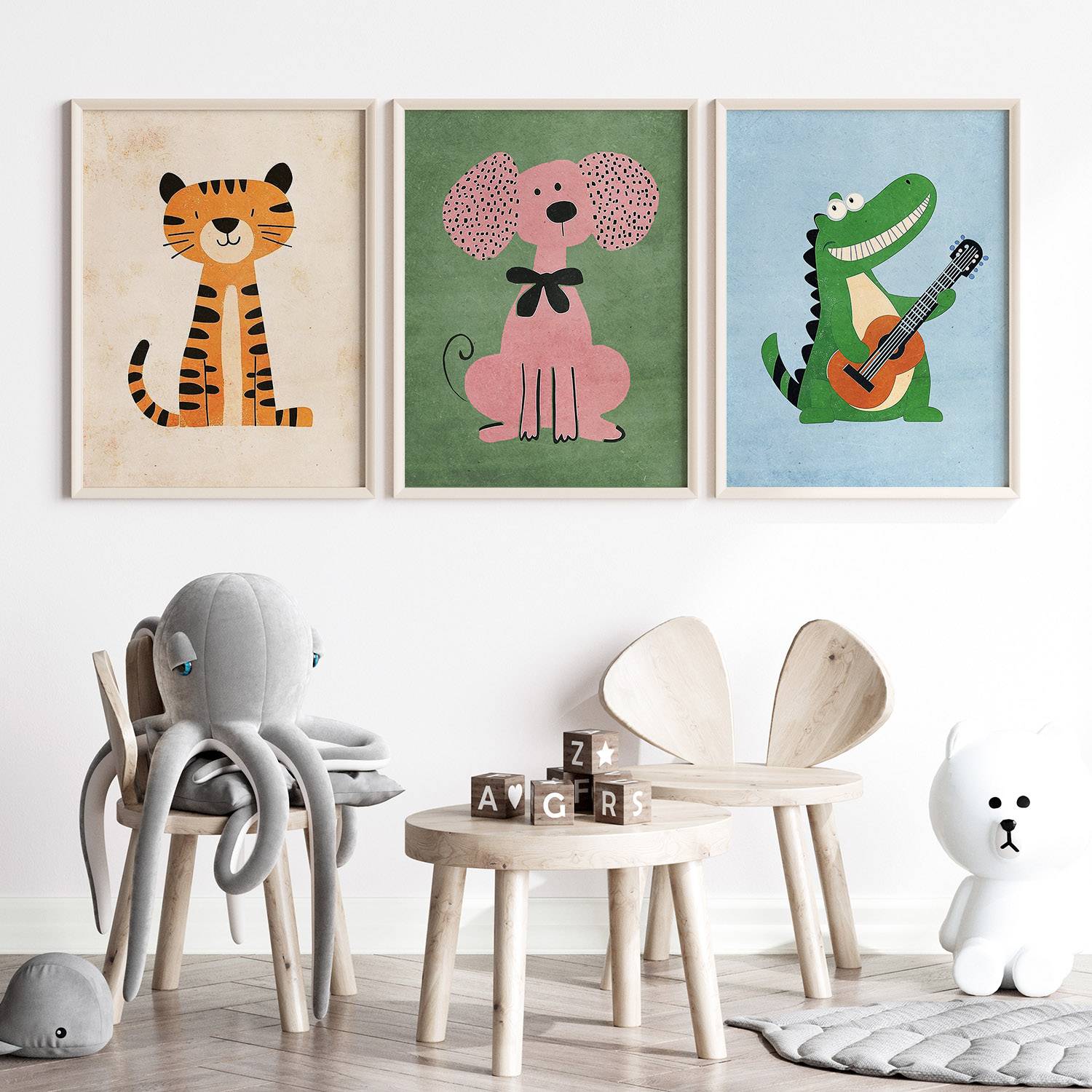 Póster - Trío de Animales Lindos / Conjunto de 3