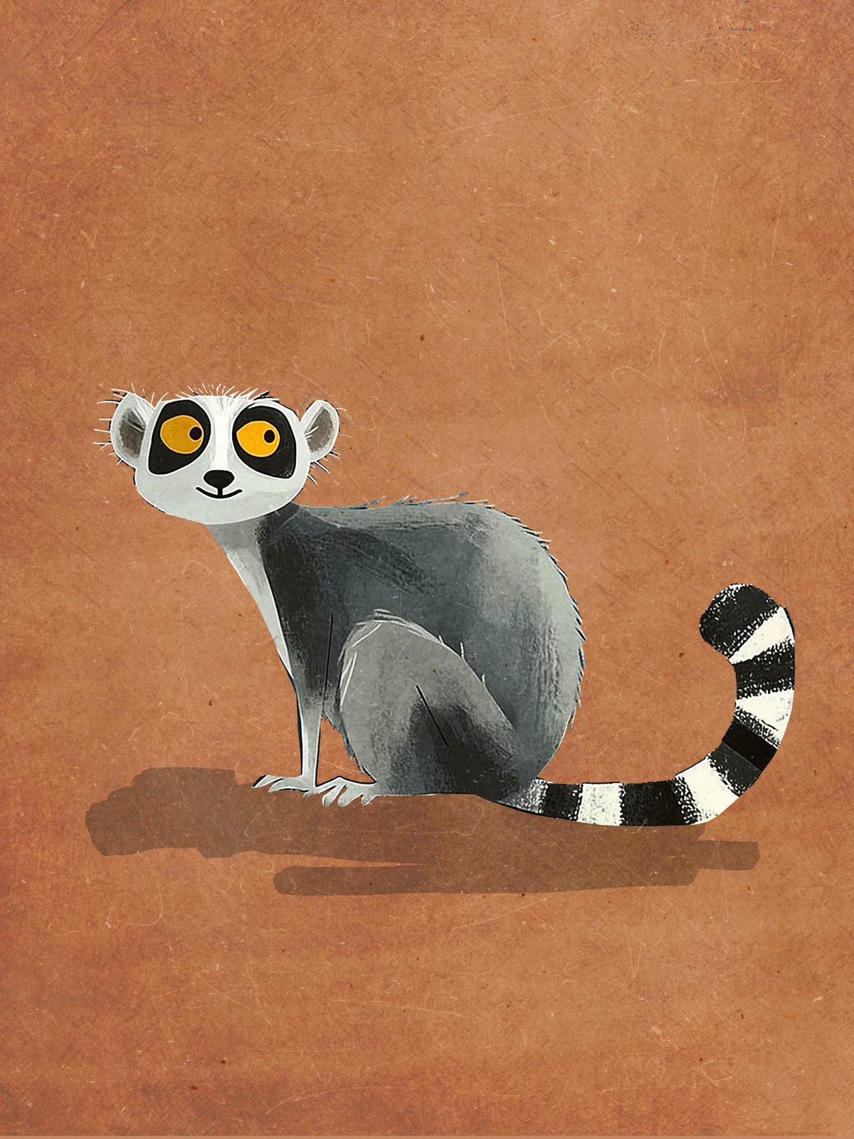 Póster - Ilustración de lémur