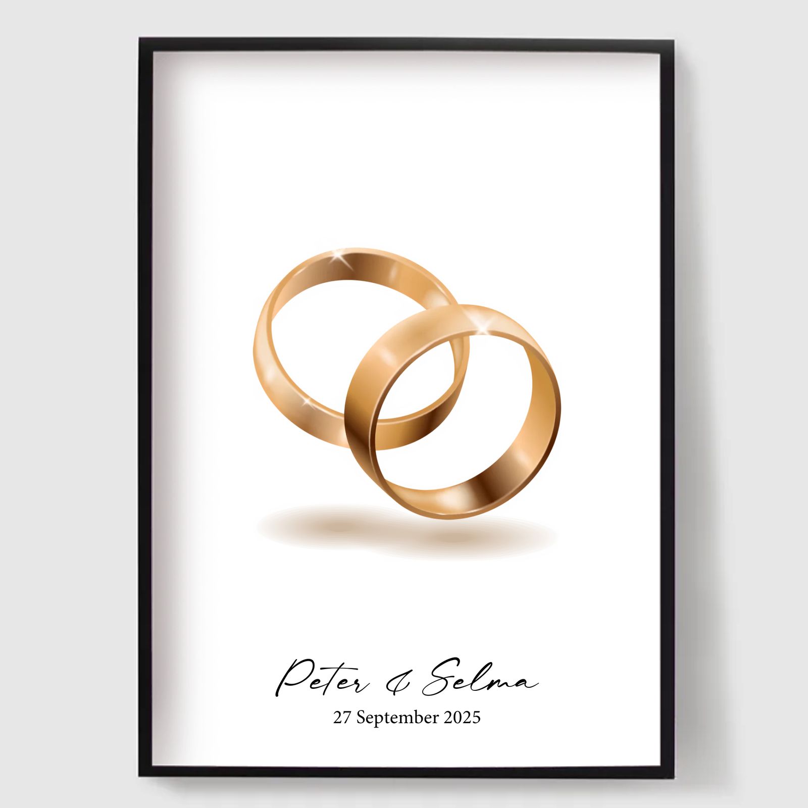 Póster Personalizado - Anillo de Boda de Oro Personalizado