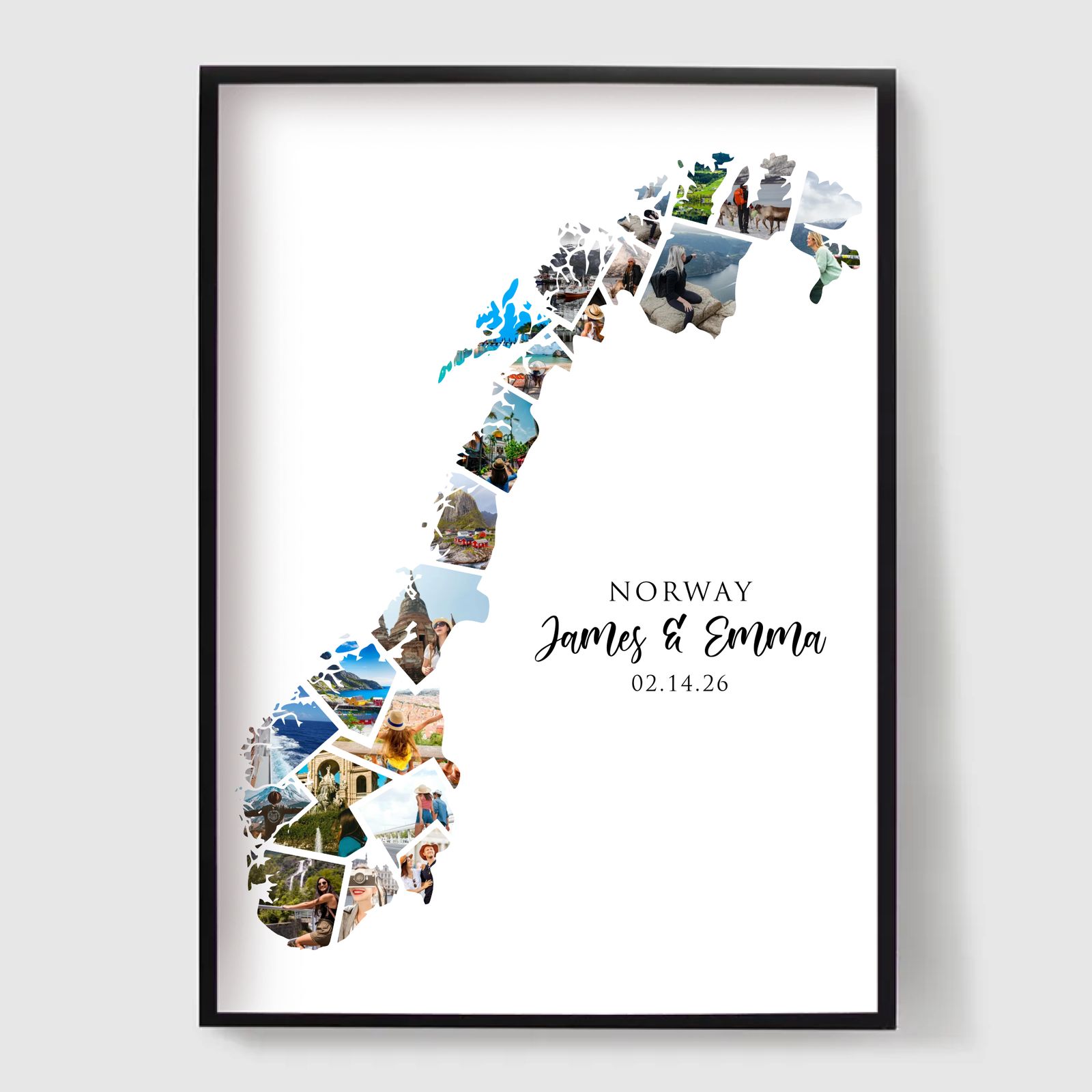 Póster Personalizado - Collage de Fotos de Destino de Vacaciones - Noruega