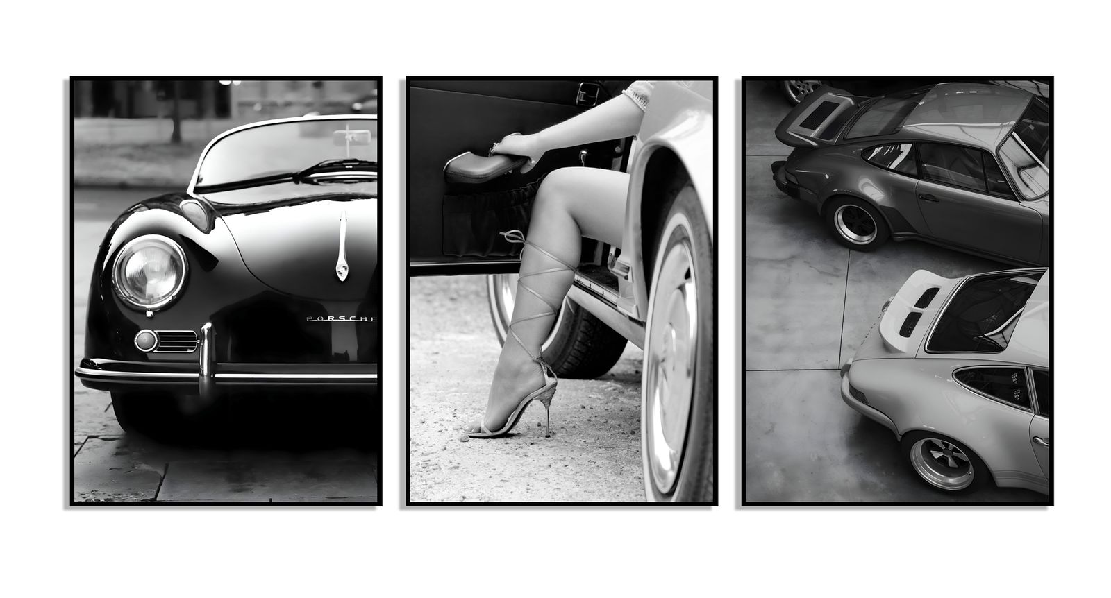 Póster - Estética de Coche Clásico / Set de 3