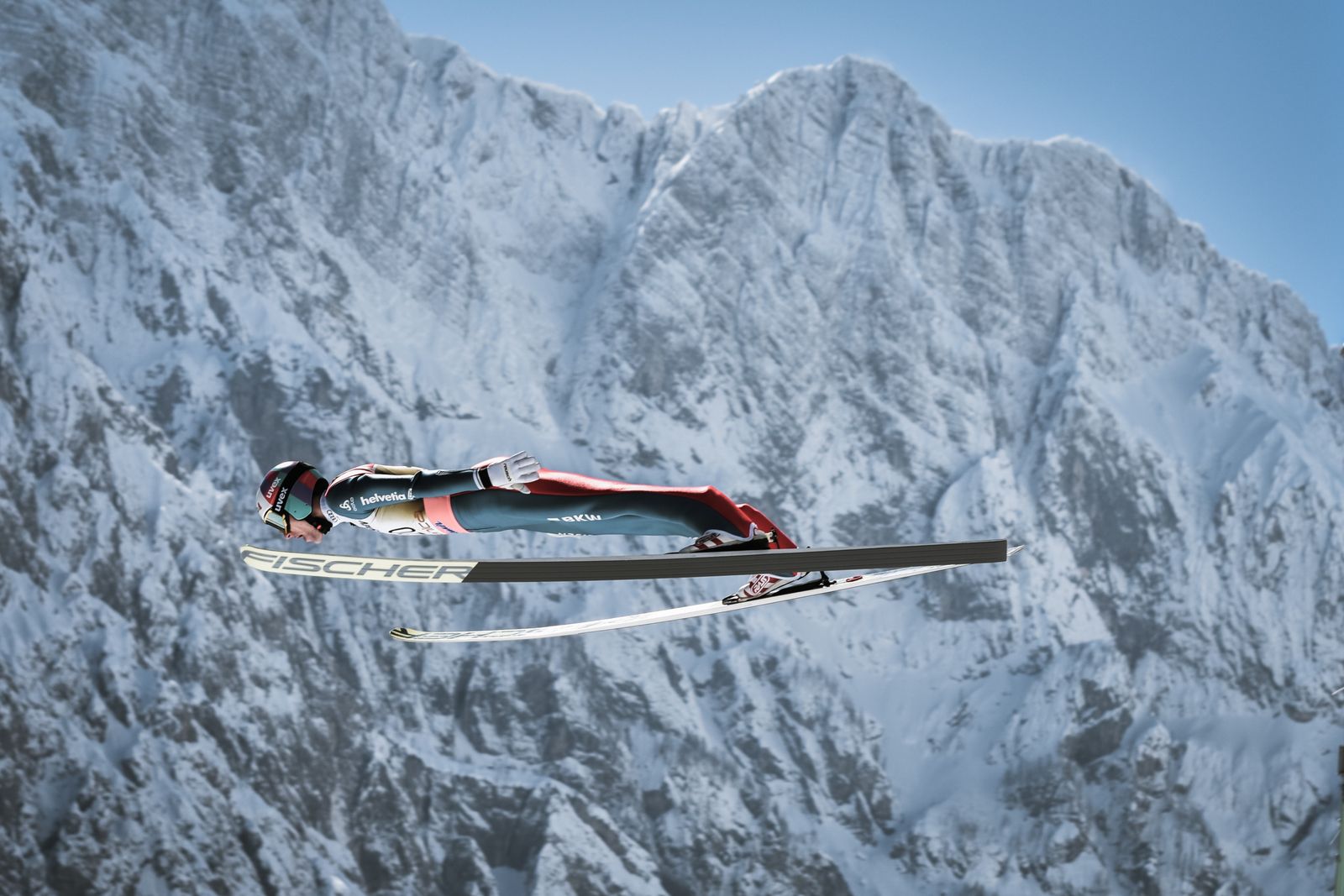 Póster - Salto de esquí en los Alpes