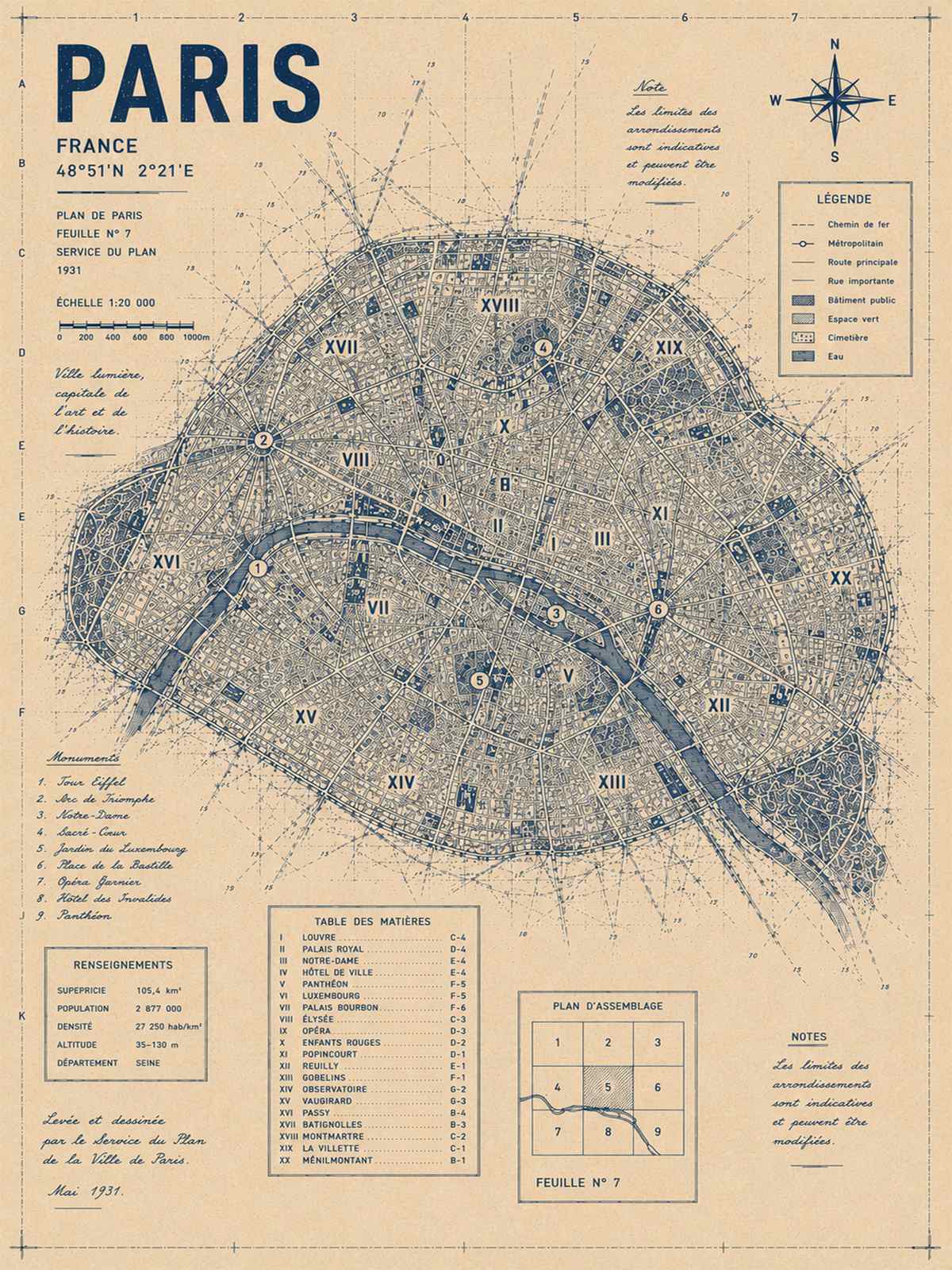 Poster - Paris Map Art