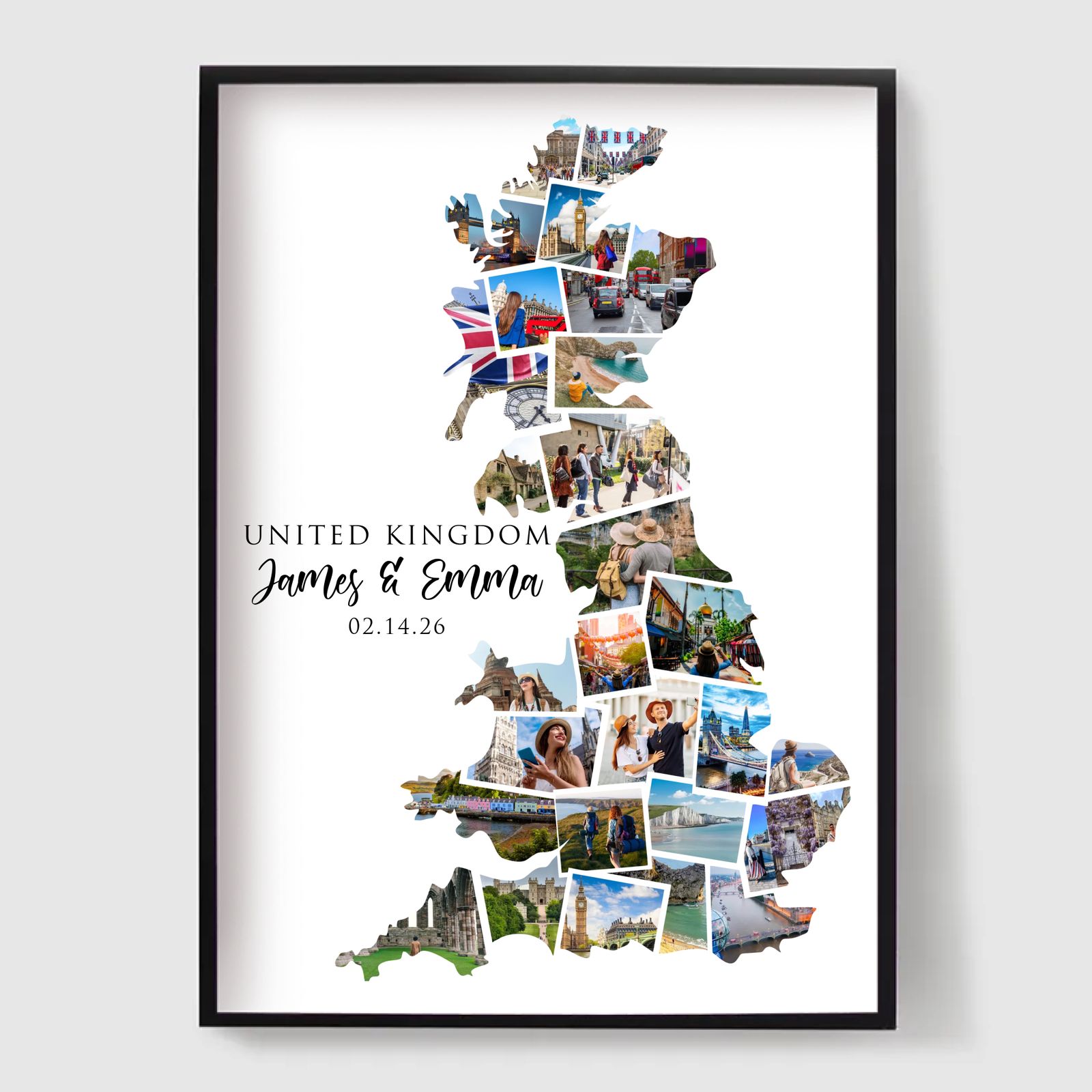 Póster Personalizado - Collage de Fotos de Destino de Vacaciones - Reino Unido