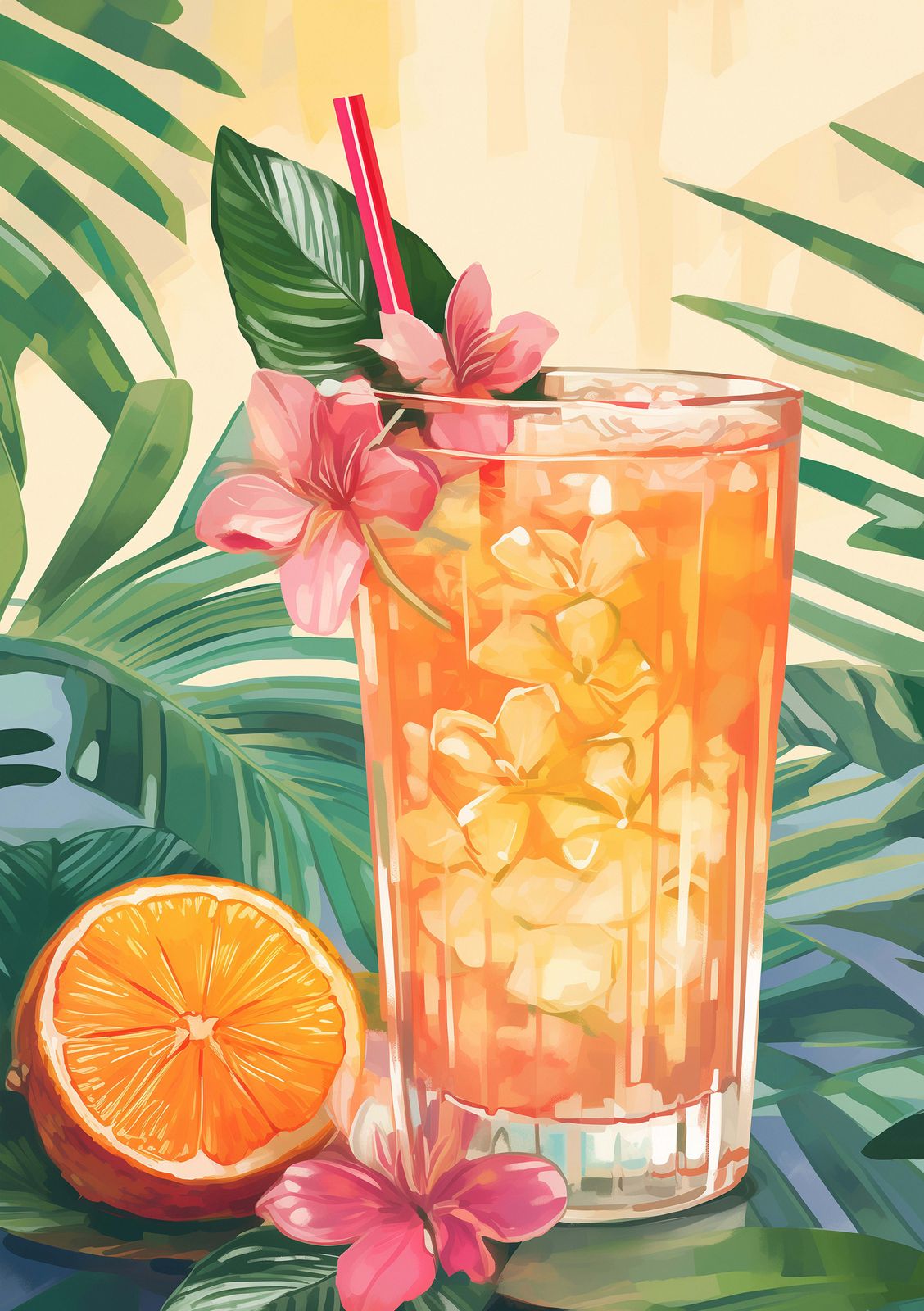 Póster - Bebida Tropical con Naranja