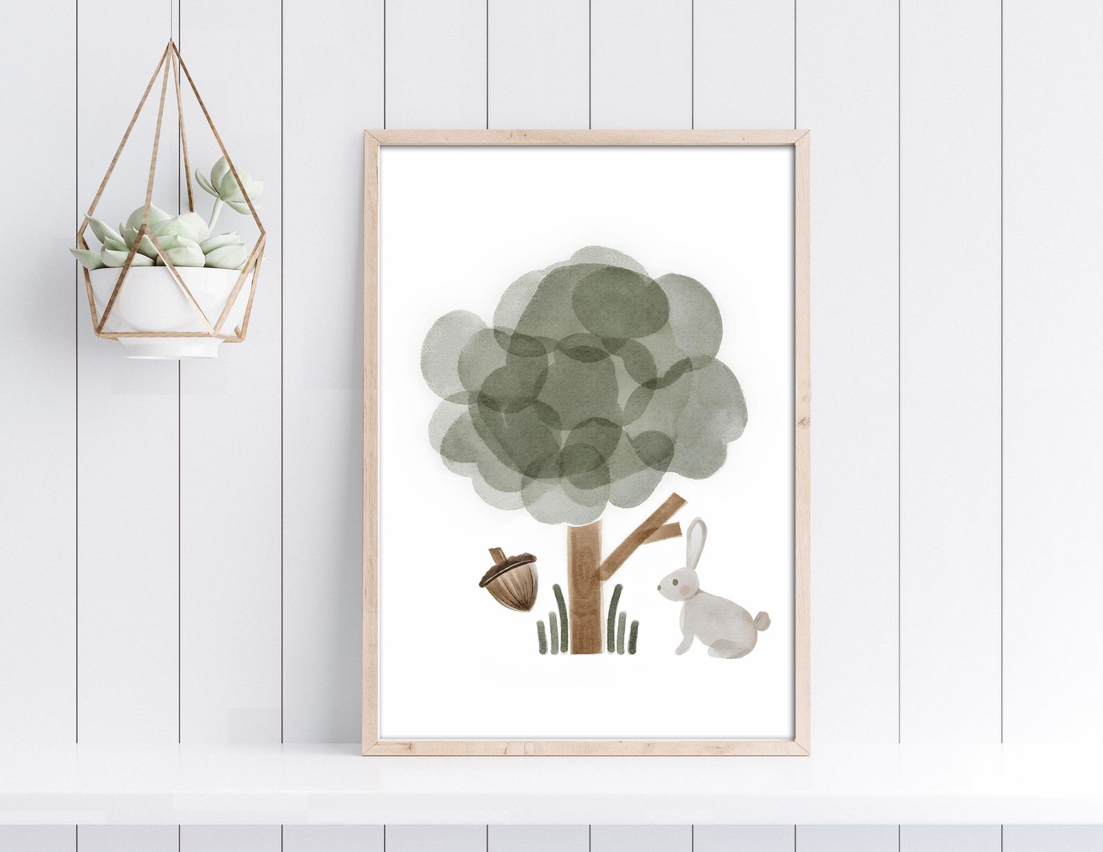 Póster de Árbol y Conejo