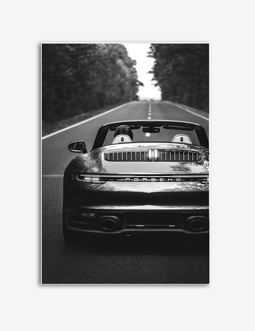 Póster de Conducción en Carretera Porsche Clásico
