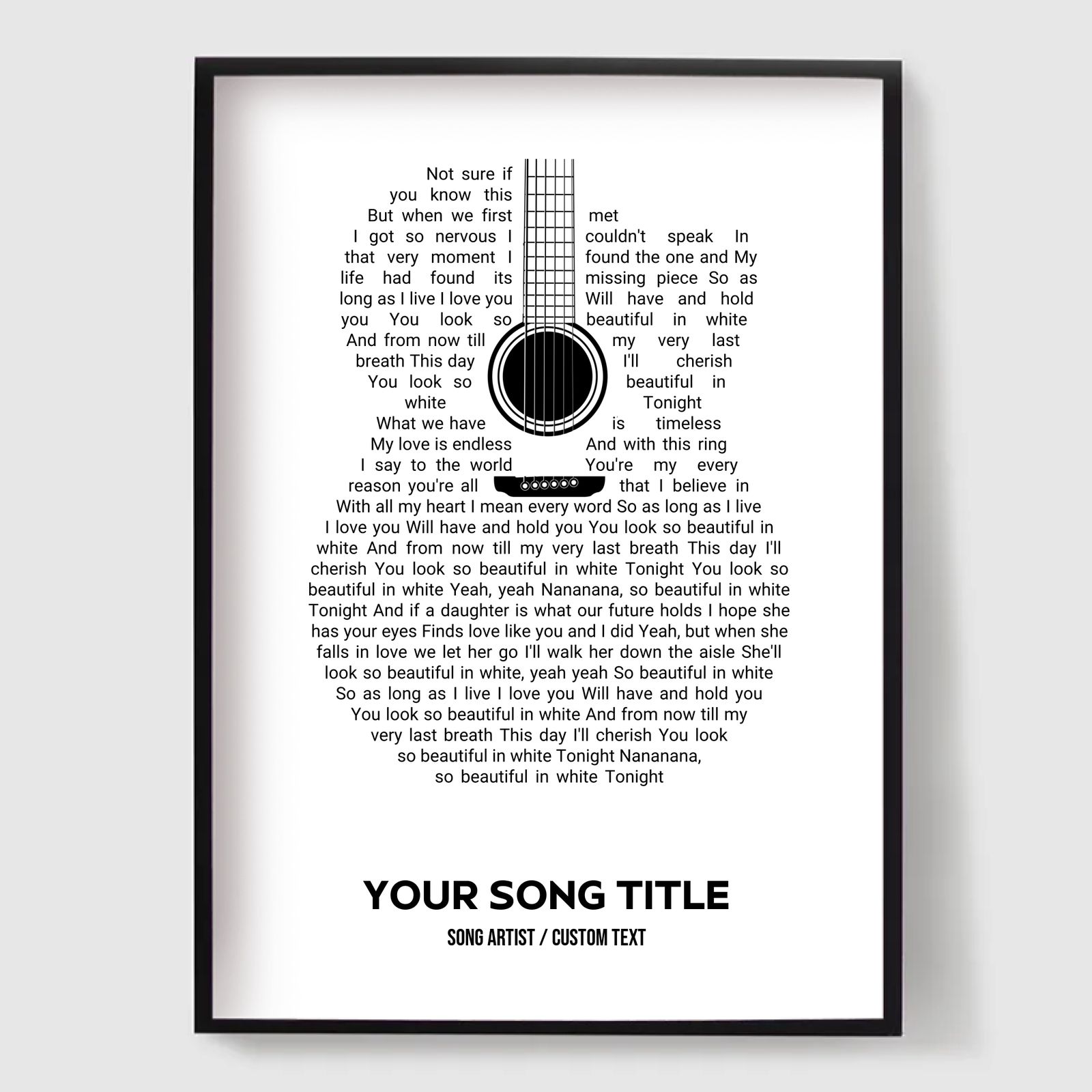 Póster Personalizado - Letras de Canciones de Guitarra