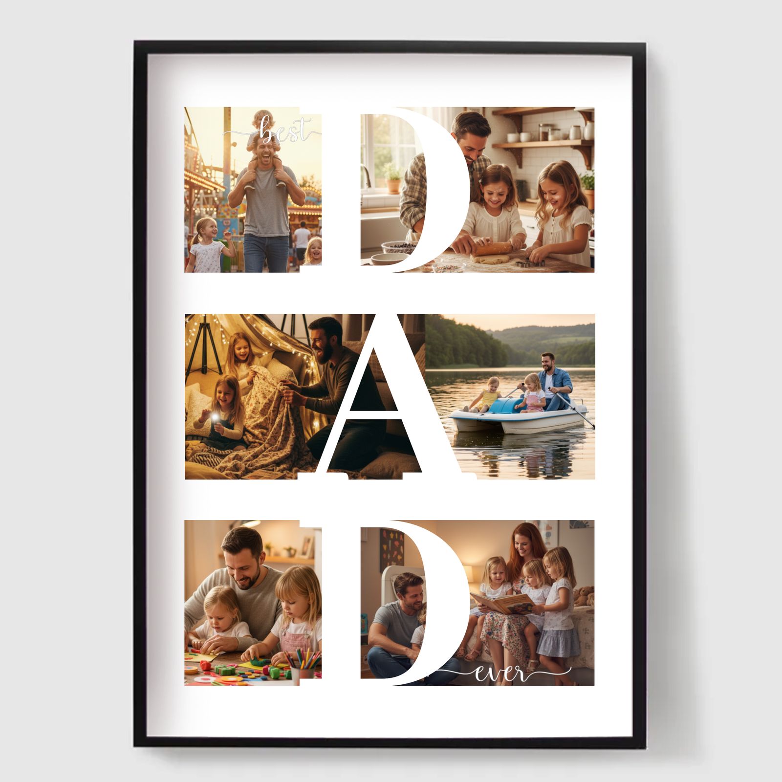 Póster personalizado –El mejor papá del mundo – collage de fotos